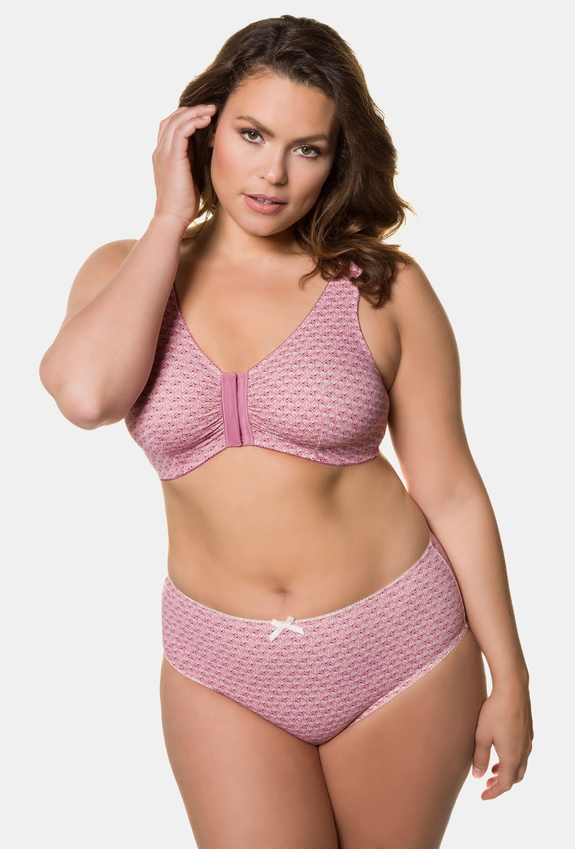 Ulla Popken Bustier In Confezione Doppia Con Cuori/tinta Unita E Scollo Rotondo Confezione Da 2 54 B  59656032