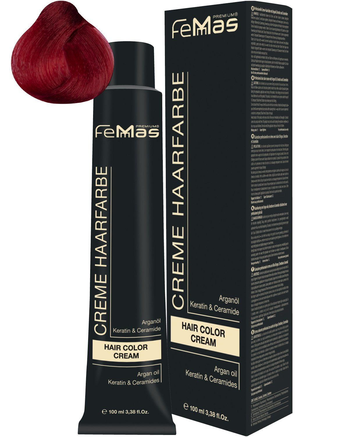 Femmas Premium Haarfarbe FemMas Hair Color Cream 100ml Haarfarbe Pure&Mix Rot