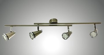 TRANGO LED Deckenstrahler, 3 Stufen dimmbar, 4-flammig 2992-42SD LED Deckenleuchte *CHARLIE* in Nickel matt & Chrom incl. 4x 5 Watt 3-Stufen dimmbaren GU10 LED Leuchtmittel I Deckenlampe I Deckenstrahler I Deckenspots, Wohnzimmer Lampe schwenkbar und drehbar