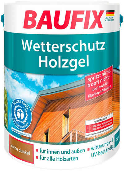 Baufix Holzschutzlasur »Wetterschutz-Holzgel«, 5 Liter, braun