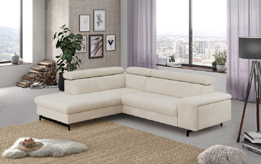 COTTA Ecksofa Emma Ecksofa, mit Schlaffunktion, Bettkasten und verstellbare Kopflehnen