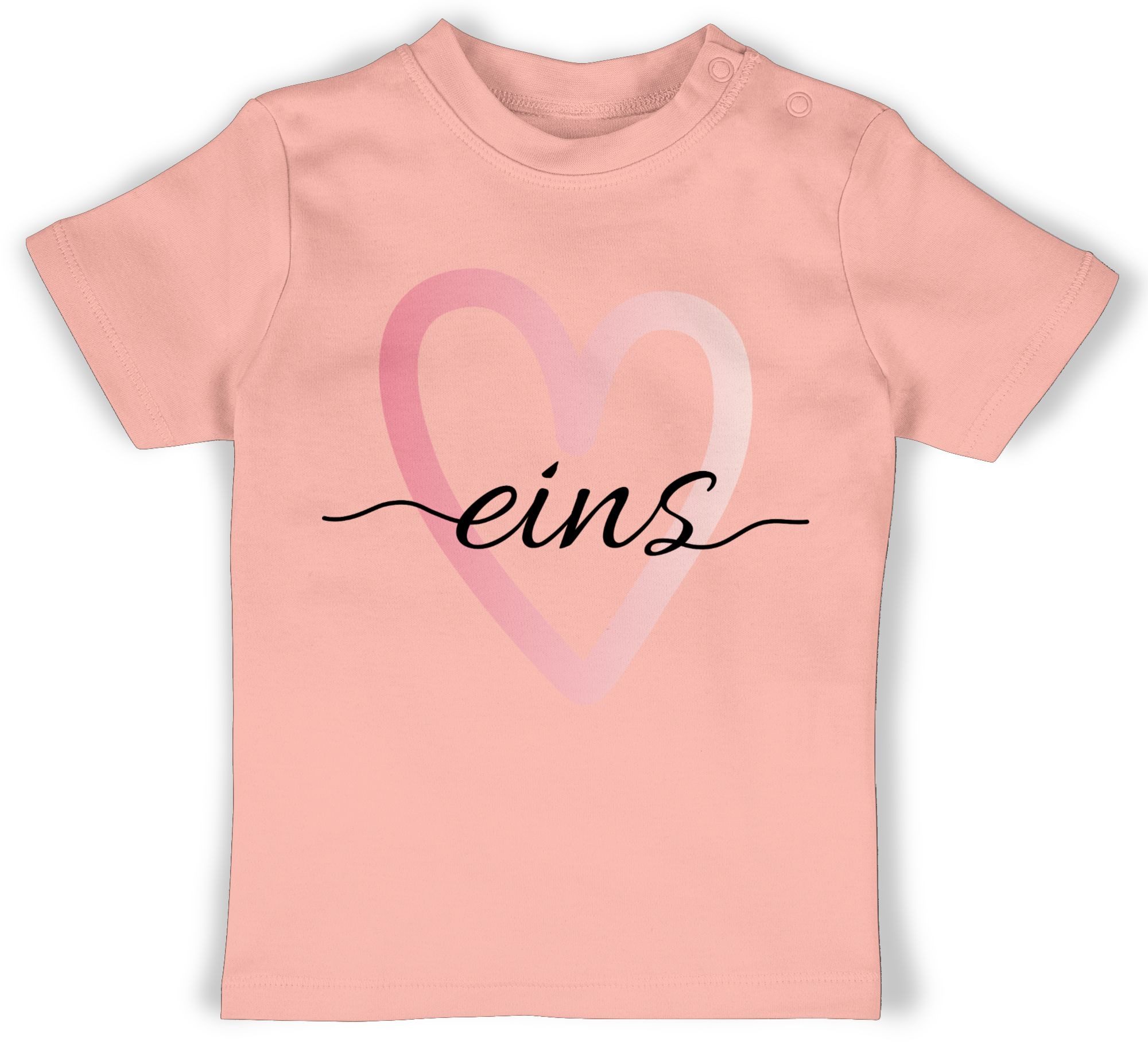 T-Shirt Geburtstagsherz eins - rosa