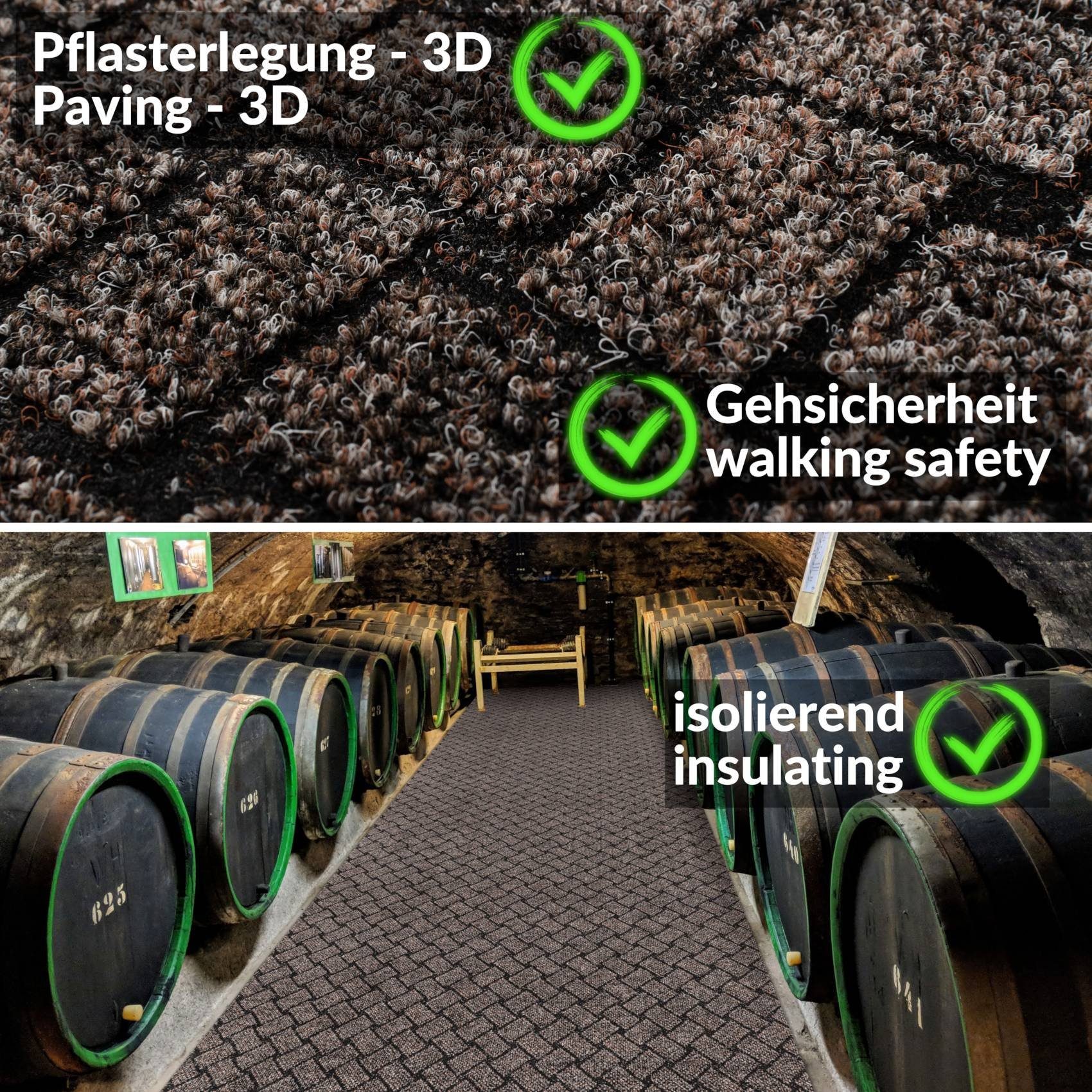 ANRO Läufer Schmutzfangläufer für Flur, Diele, Eingang und Büro, rechteckig, Höhe: 6 mm, Rückseite Precoat Duo, zuschneidbar – Bild 4 von 5