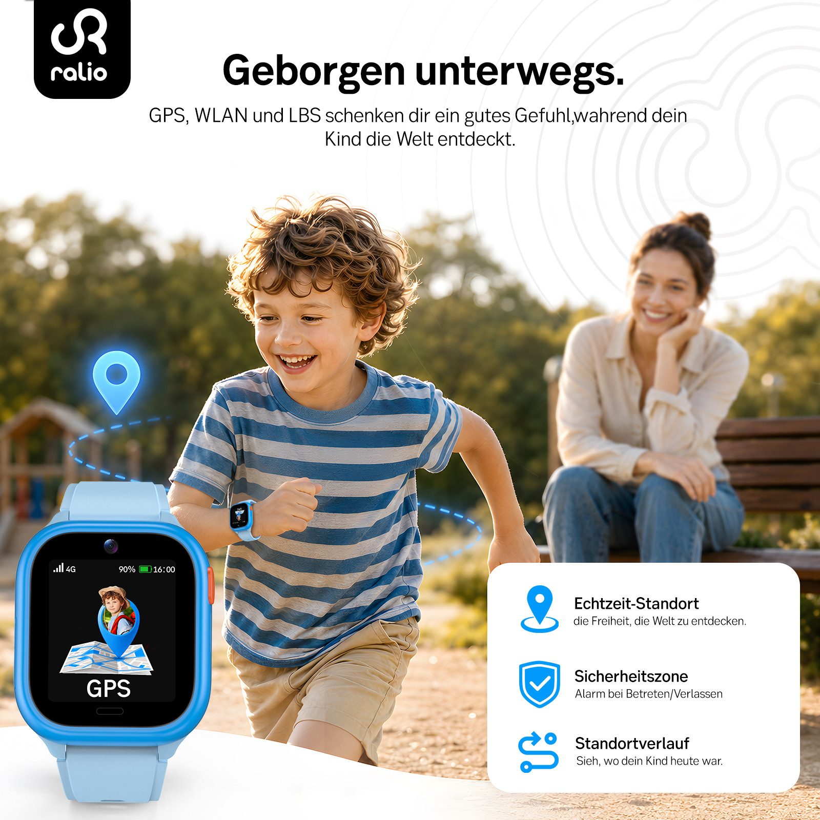 Ralio R5 Neo 4G Kinder-Smartwatch mit Videoanruf, GPS-Ortung & Schulmodus Smartwatch (Kinderuhr mit Nano-SIM-Kartensteckplatz, ohne integrierten App-Store cm/1, – Bild 3 von 5