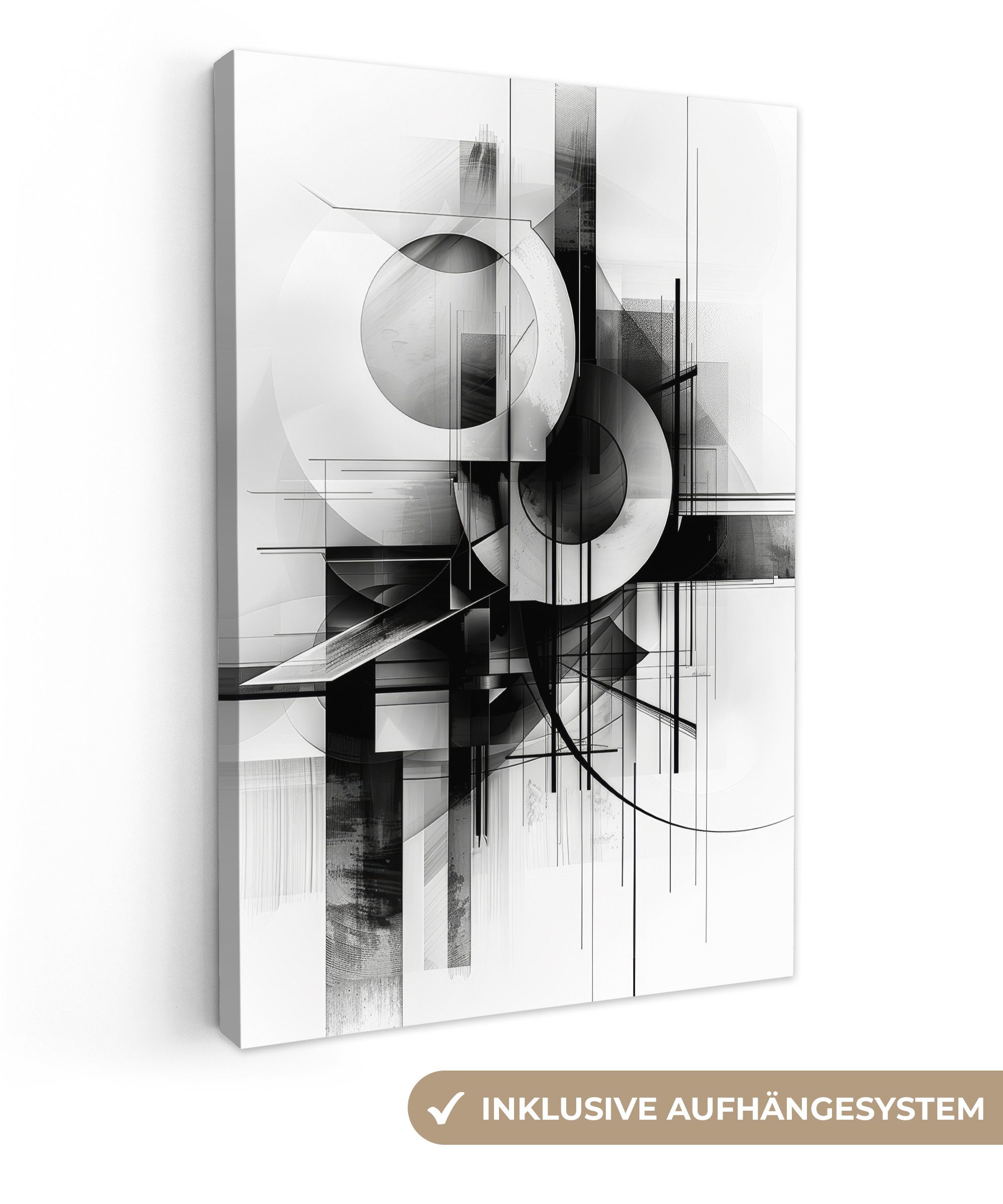 OneMillionCanvasses® Leinwandbild Abstrakt - Kunst - Modern - Schwarz und w günstig online kaufen