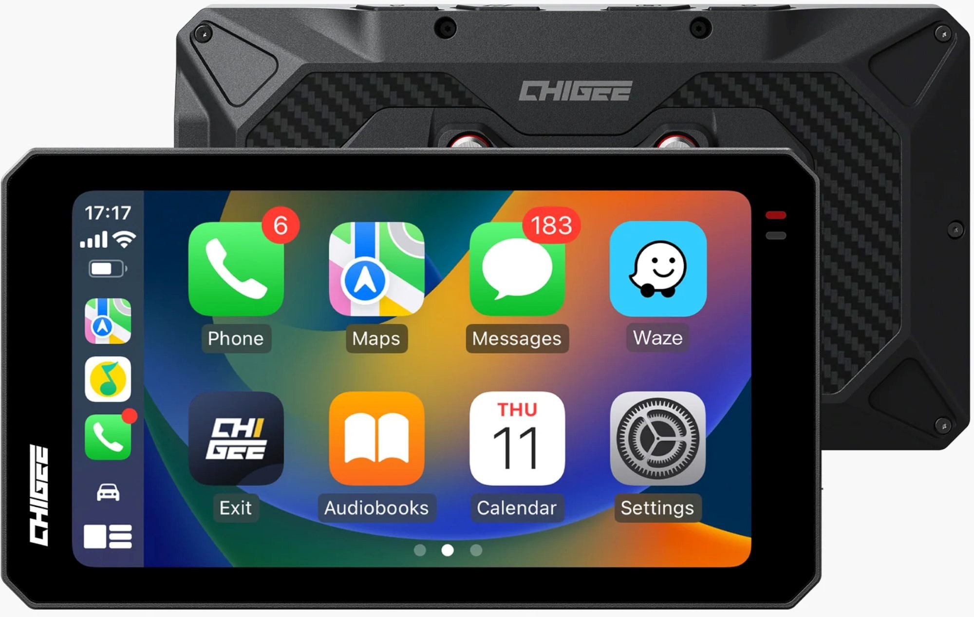 CHIGEE MFP0171 AIO-6 Max Motorrad Multimediasystem Motorrad-Navigationsgerät (Wasserdicht Bluetooth robust)