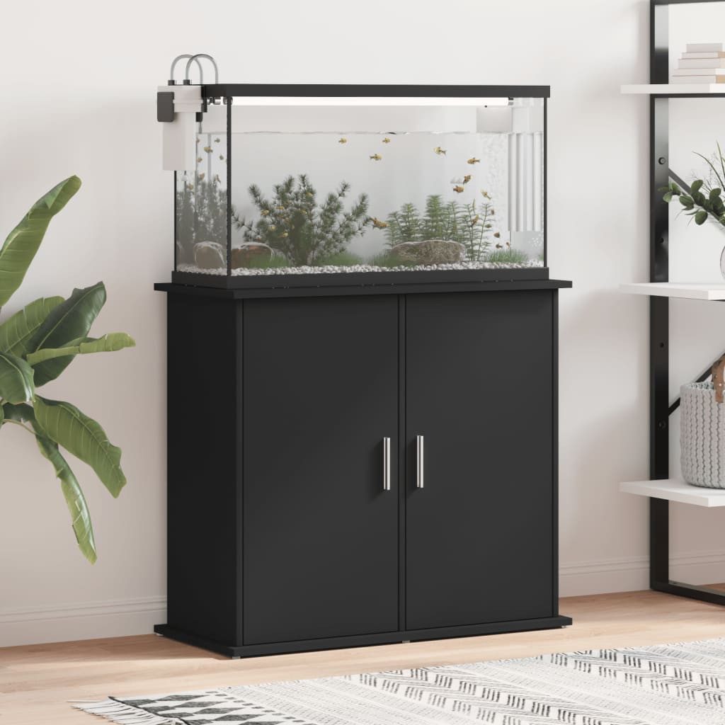 vidaXL Aquariumunterschrank Aquariumständer Schwarz 81x36x73 cm Holzwerkstoff
