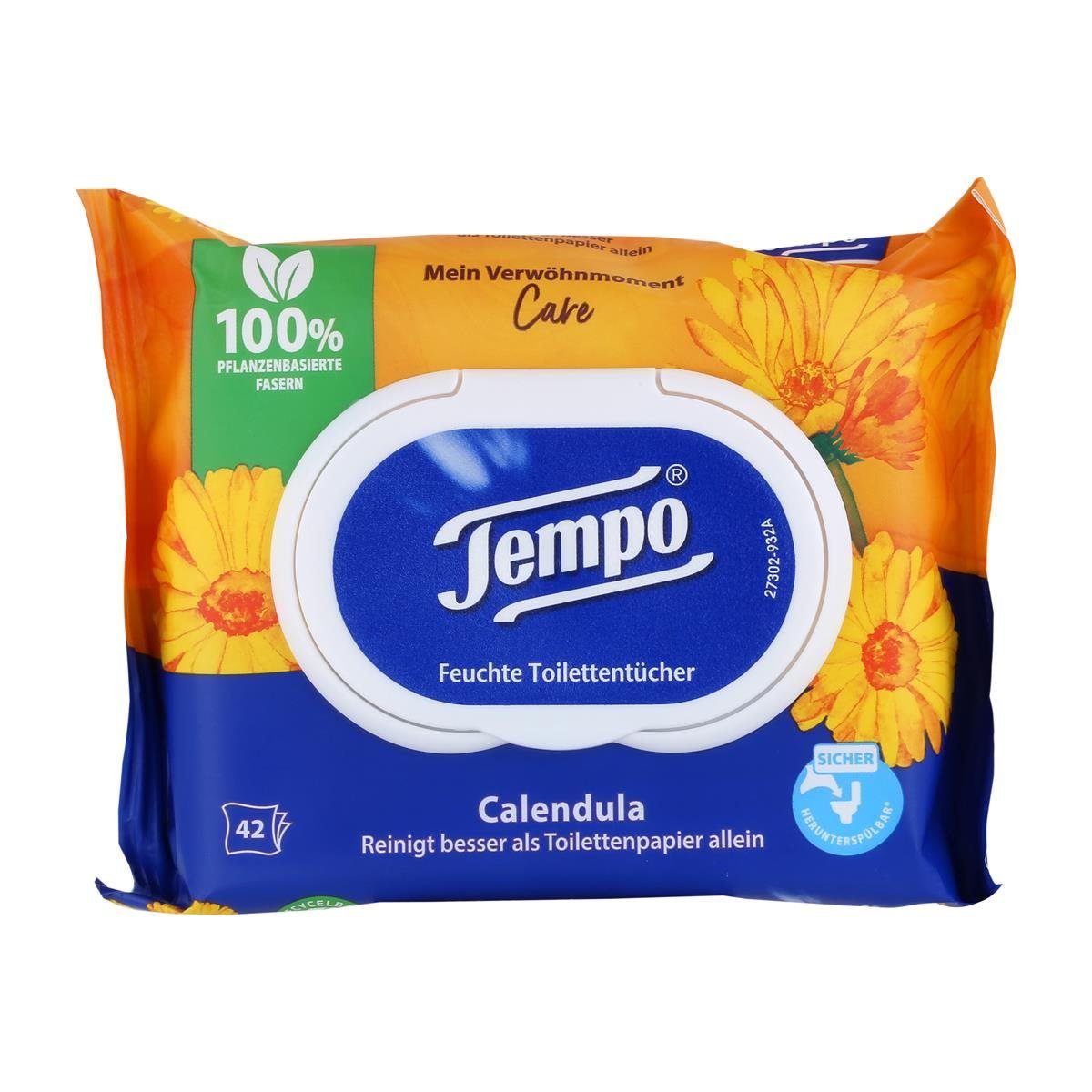 TEMPO feuchtes Туалетная бумага Tempo Feuchte Toilettentücher Calendula 42 Tücher (1er Pack)