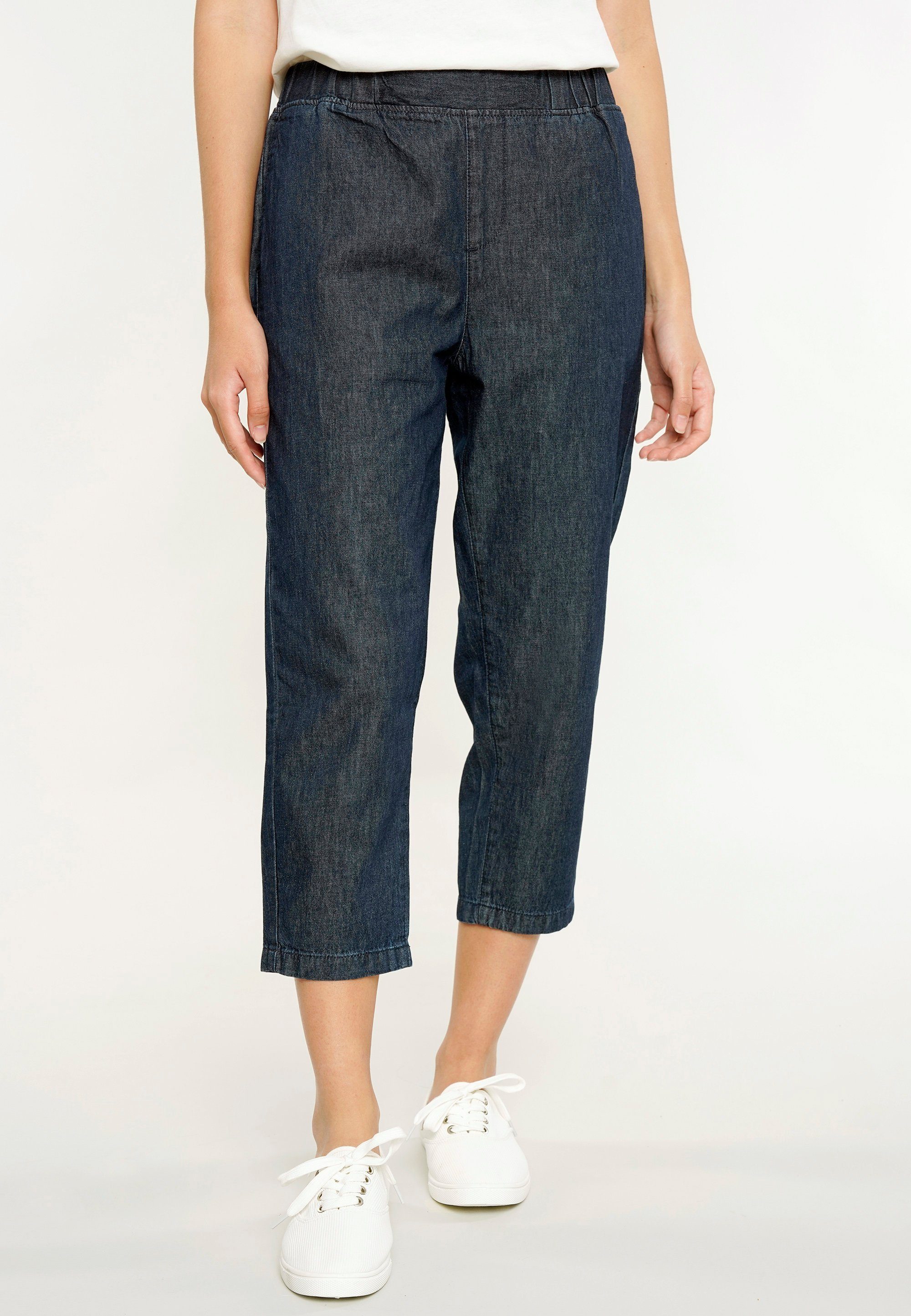 Bund Jeans elastischem Audrey Bequeme GIORDANO mit