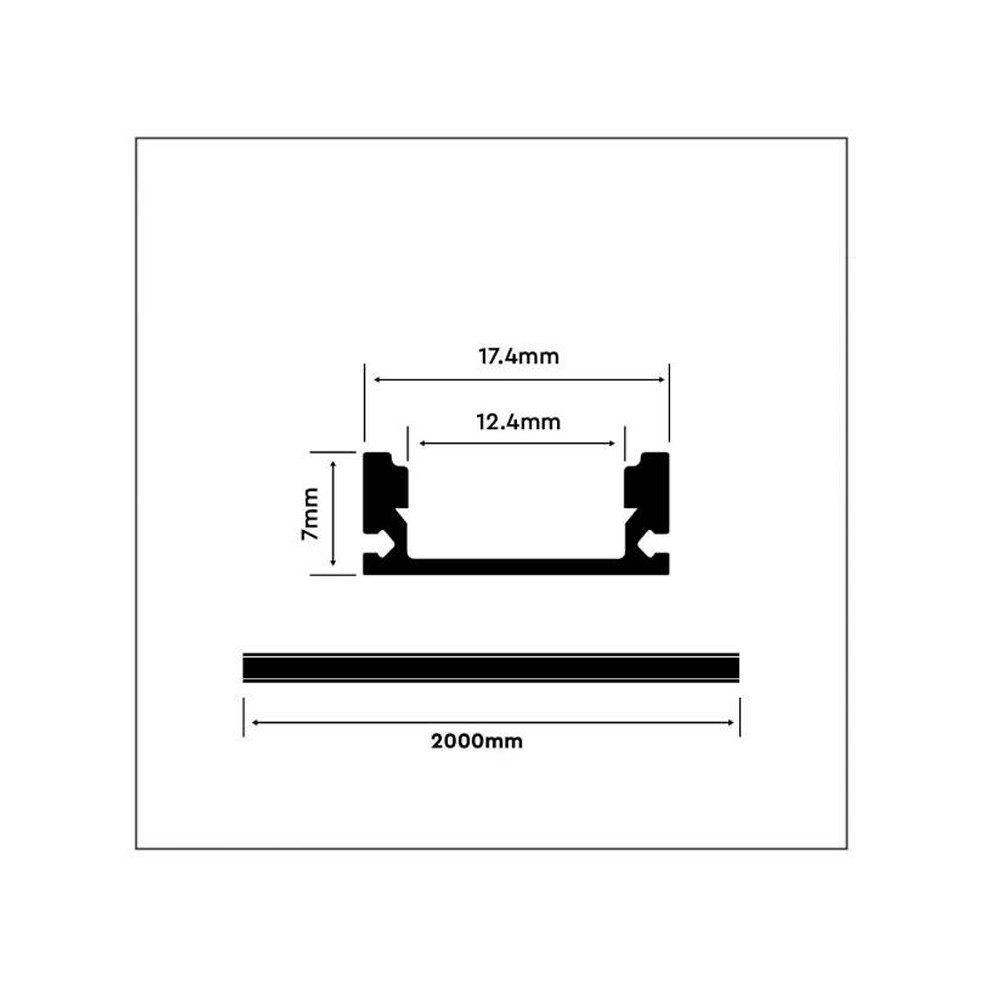 ENERGMiX Profil 1m schwarzer Alu Profile Alu Schiene LED Kanal System für LED-Streifen, Aluprofil Schwarz für LED Strip ideal für akustikpaneele – Bild 3 von 3