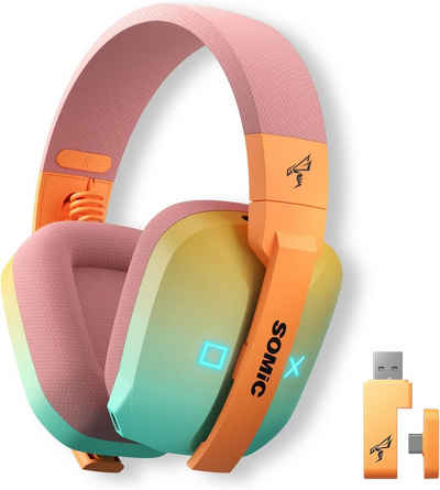 Somic G810 Gaming-Headset (Drahtlose 2.4GHz-Verbindung für geringe Latenz und ungestörtes Gaming. Beeindruckende Reichweite, Ultimativer Kabelloser Gaming-Kopfhörer und RGB-Beleuchtung)