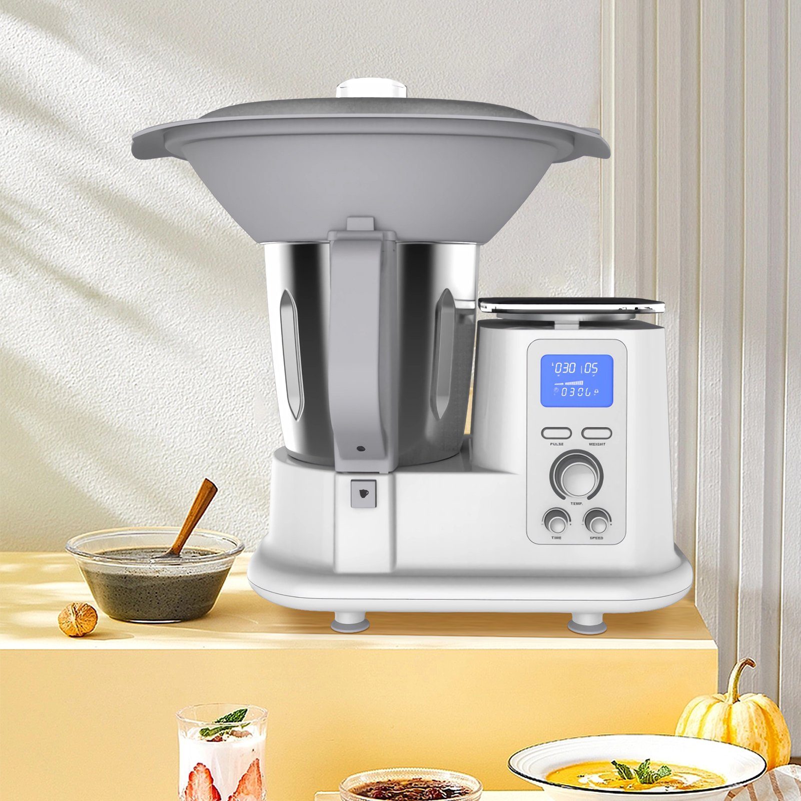 FUROKOY Küchenmaschine mit Kochfunktion Küchenmaschinen Getriebe verstellbares im Angebot, mit