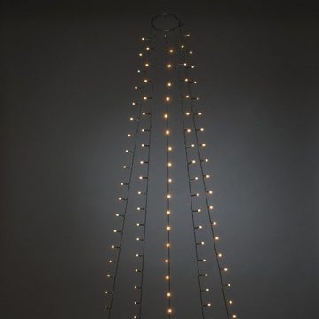 KONSTSMIDE LED-Lichterkette LED Baummantel 5 Stränge a 50 bernstein LED gefrostet Timer Indoor, 250-flammig