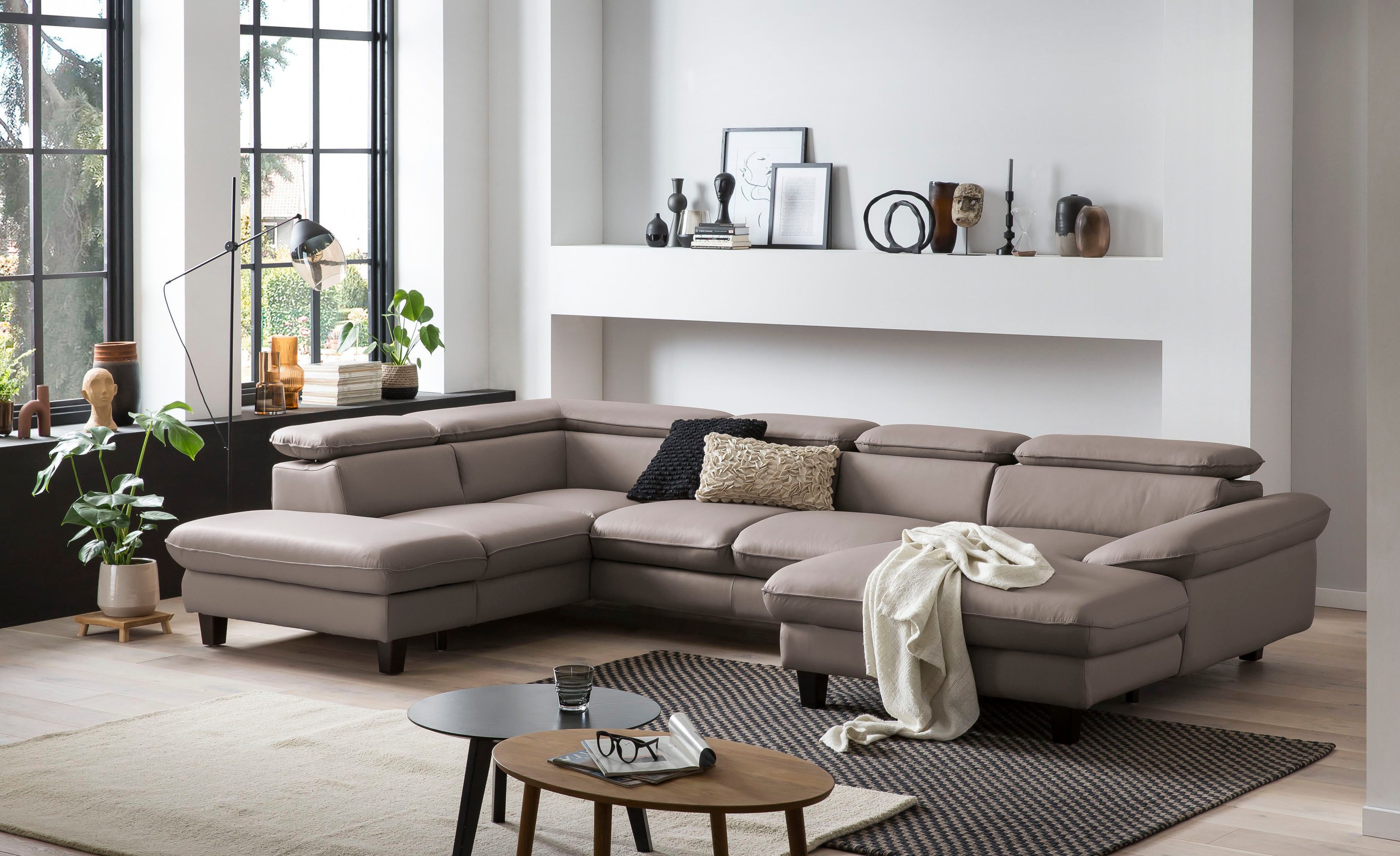 Home affaire Wohnlandschaft Pilot U-Form, mit Kopfteilverstellung, wahlweise mit Bettfunktion & Bettkasten