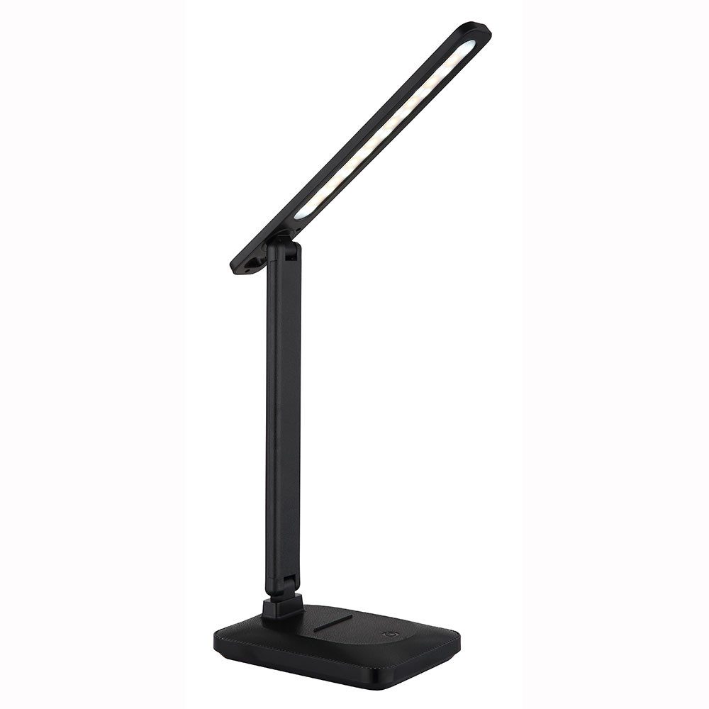 GLOBO LIGHTING Schreibtischlampe, LED-Leuchtmittel fest verbaut, Farbwechsel, Neutralweiß, Kaltweiß, Warmweiß, Tageslichtweiß, Tischleuchte Wohnzimmerlampe schwarz Touchdimmer Akku verstellbar