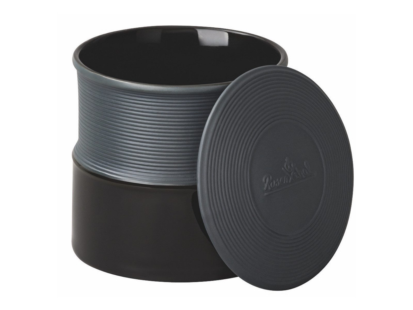 Rosenthal Vorratsdose Linja Dose klein schwarz 10cm, Porzellan