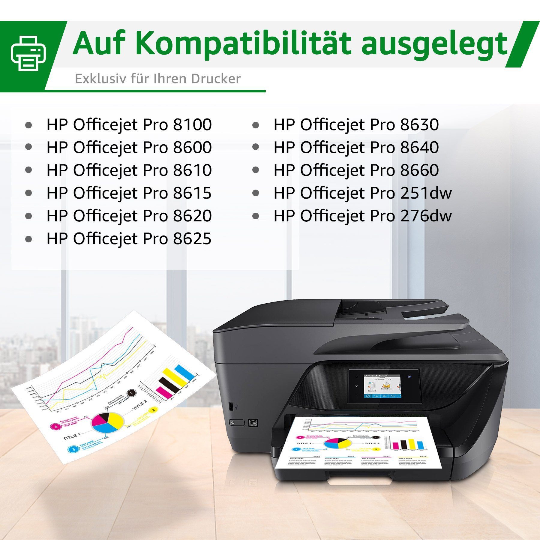 Greensky ersetzt für HP 950 XL 951XL Multipack Tintenpatrone (4-tlg)