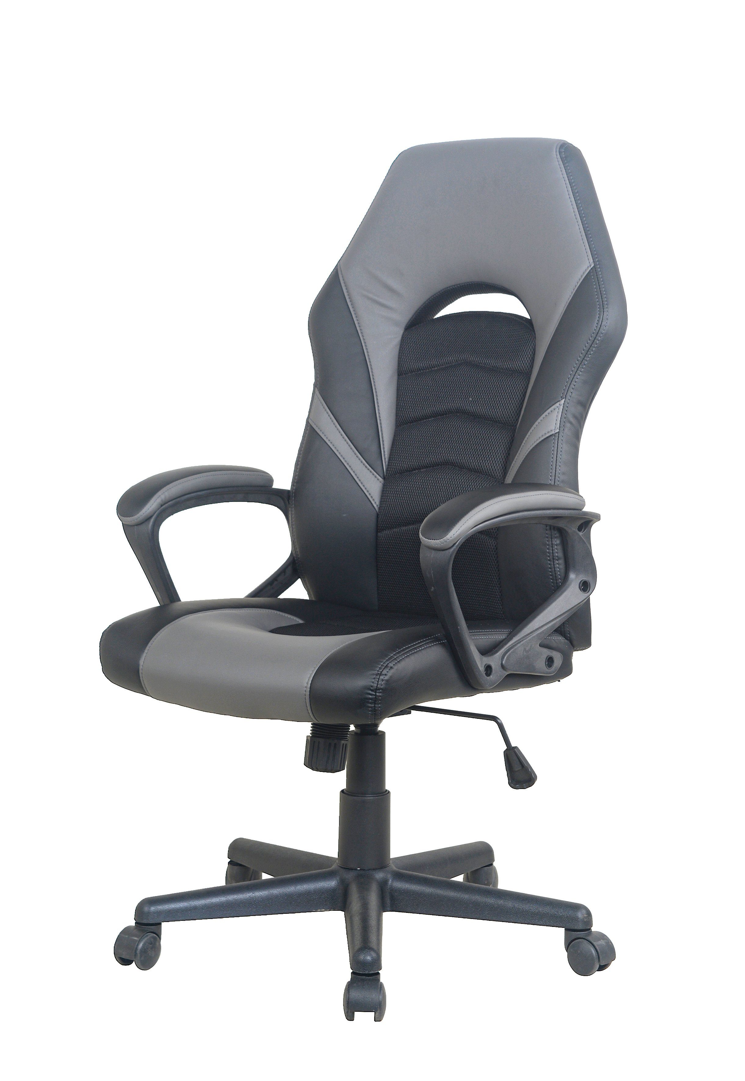 byLIVING Chefsessel schwarz/grau mit Gaming-Stuhl FREEZE, Verstellmöglichkeiten