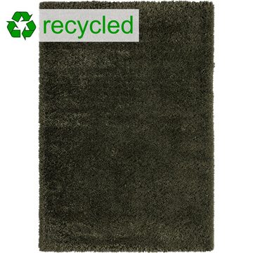 Teppich Umweltfreundlicher Recycle Flauschteppich Wohnzimmer, grün, Teppich-Traum, rechteckig, Hautfreundlich, Für Allergiker geeignet, Nachhaltig & umweltschonend