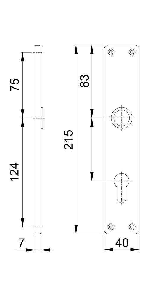 PZ mm Türbeschlag / 72 bronzefarbig HOPPE F4 202SP F4 Langschildpaar