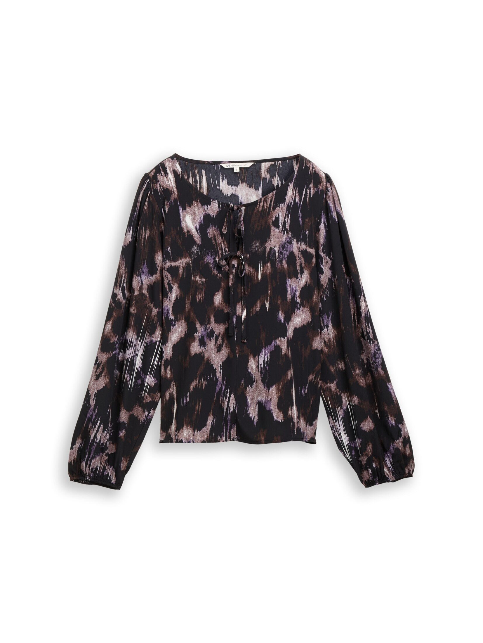 TOM TAILOR Denim Langarmbluse Blusen & Shirts Loose Fit Bluse mit Schleifen-Details