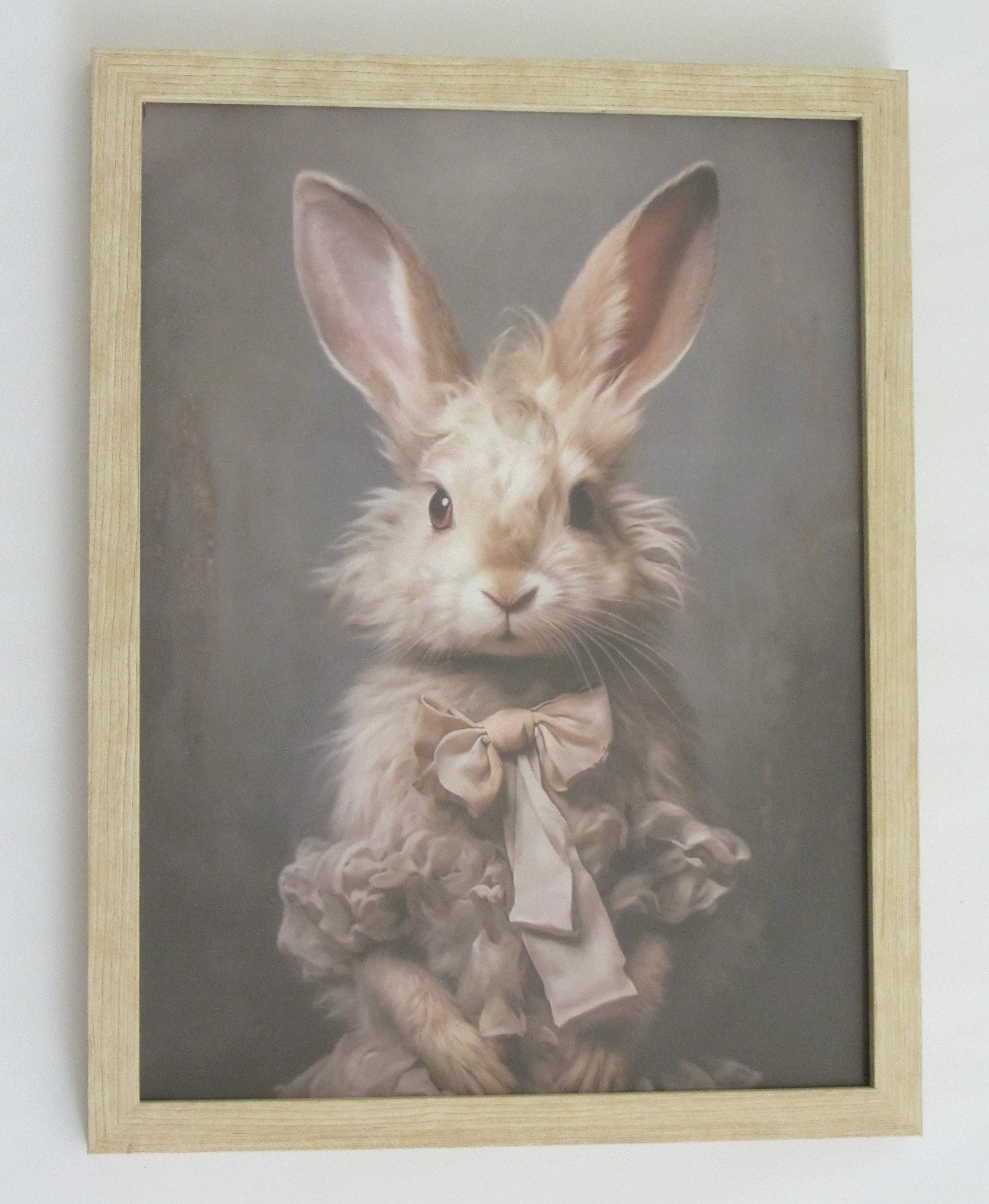 meinvipshop Wandbild Ostern Hasen Bild 43 x 33cm gerahmt braun Design 1, (1 St)