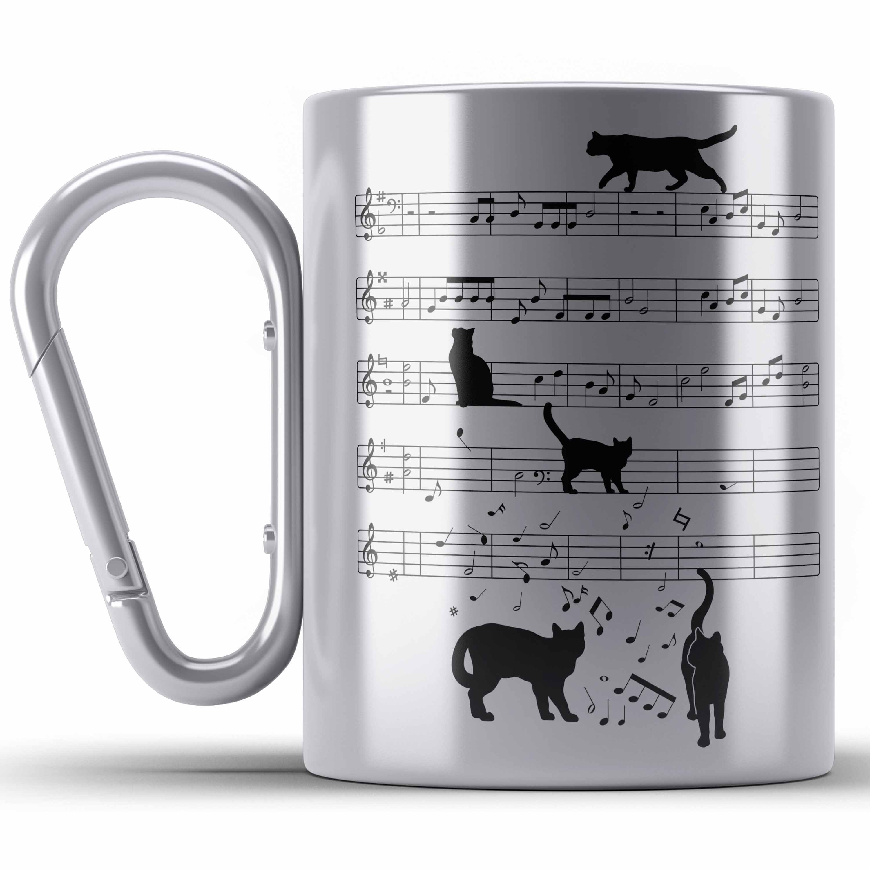 Trendation Thermotasse Katze Edelstahl Tasse Lustig Geschenk Edelstahl Edelstahl Tasse Cat Ka Silber