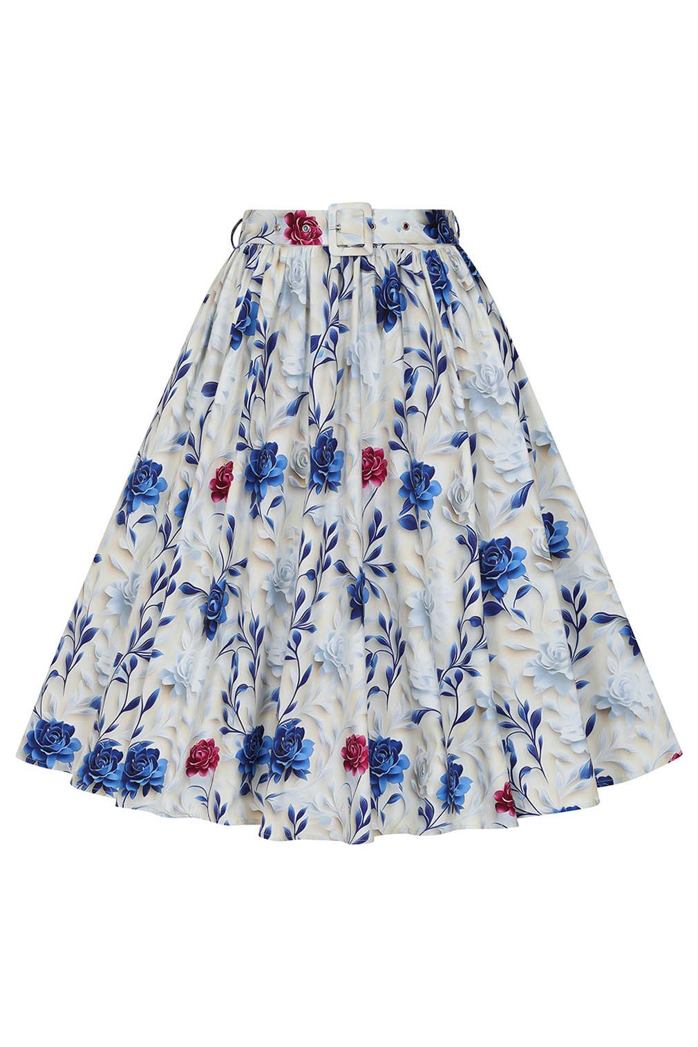 Hearts & Roses London A-Linien-Rock Blue Willow Floral Vintage Rockabilly R günstig online kaufen