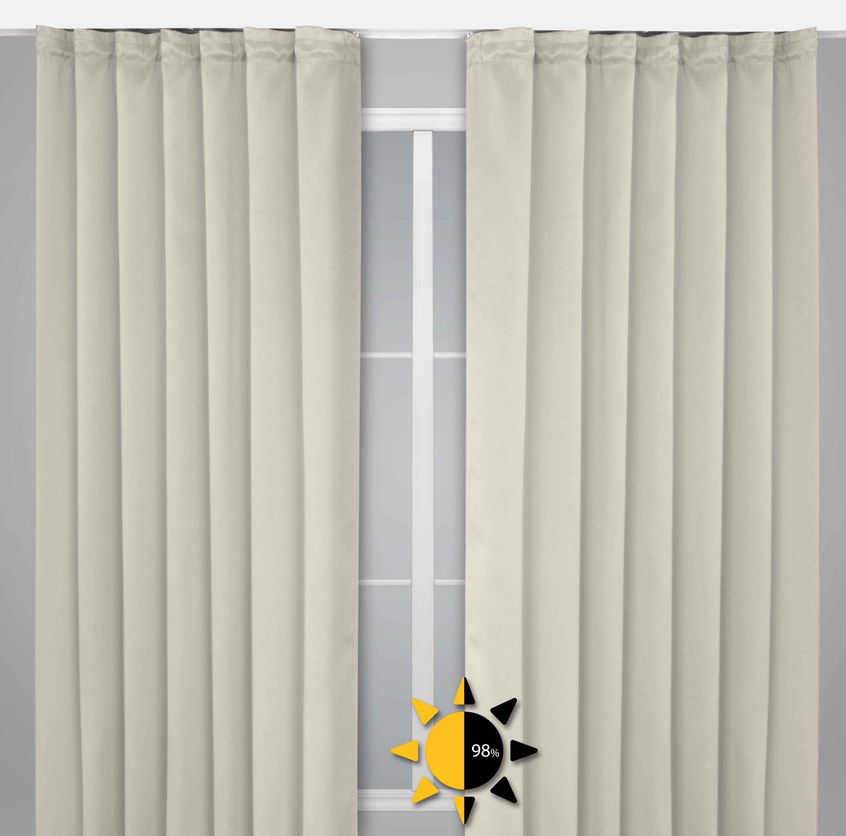 Beautex Verdunkelungsvorhang Verdunkelungsgardine Kräuselband Vorhang blick günstig online kaufen