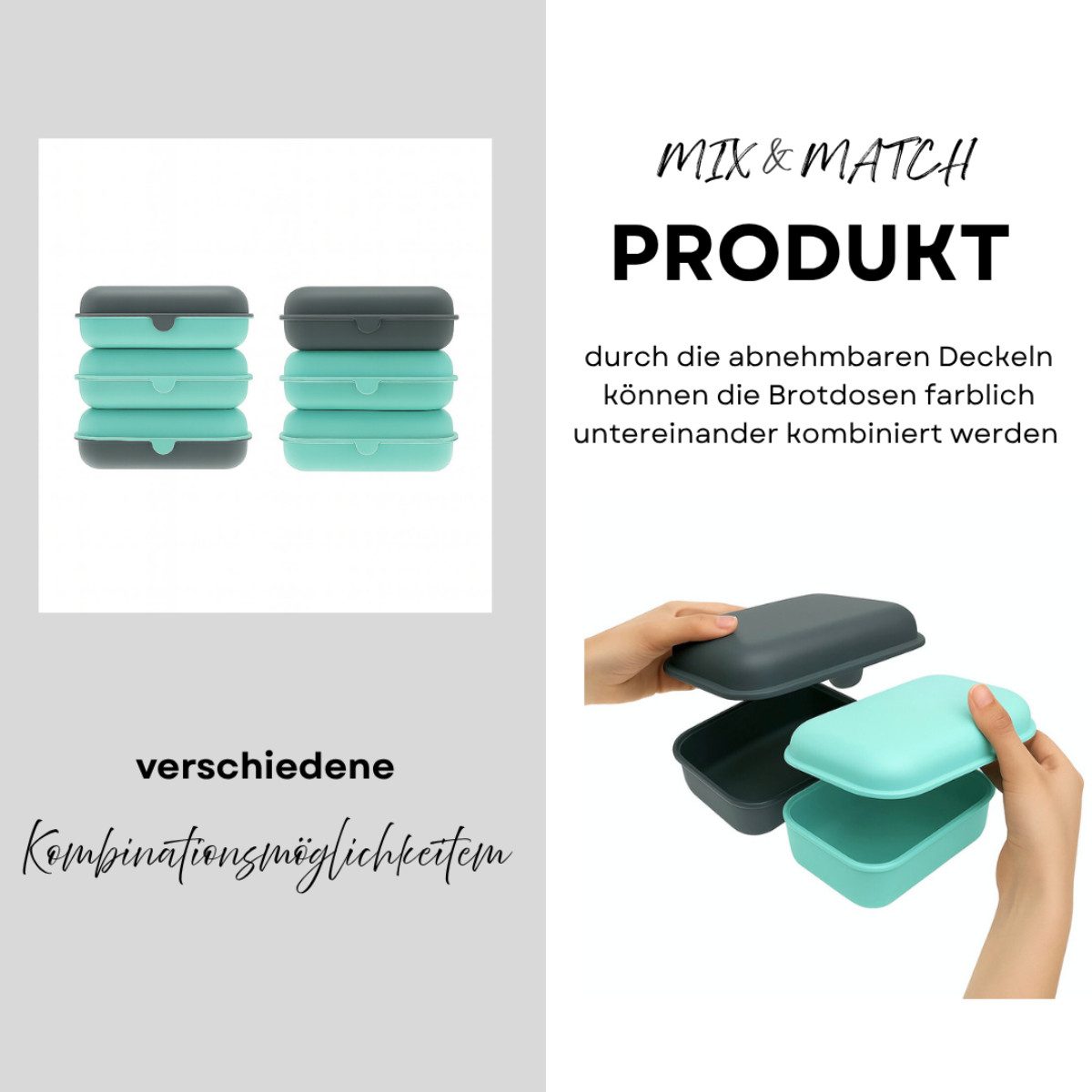 COFI 1453 Lunchbox Brotdosen 3er-Set Frühstücksbox spülmaschinenfest, stapelbar, 1000 ml, Kunststoff, (3-tlg., 3er Set), Made in Germany