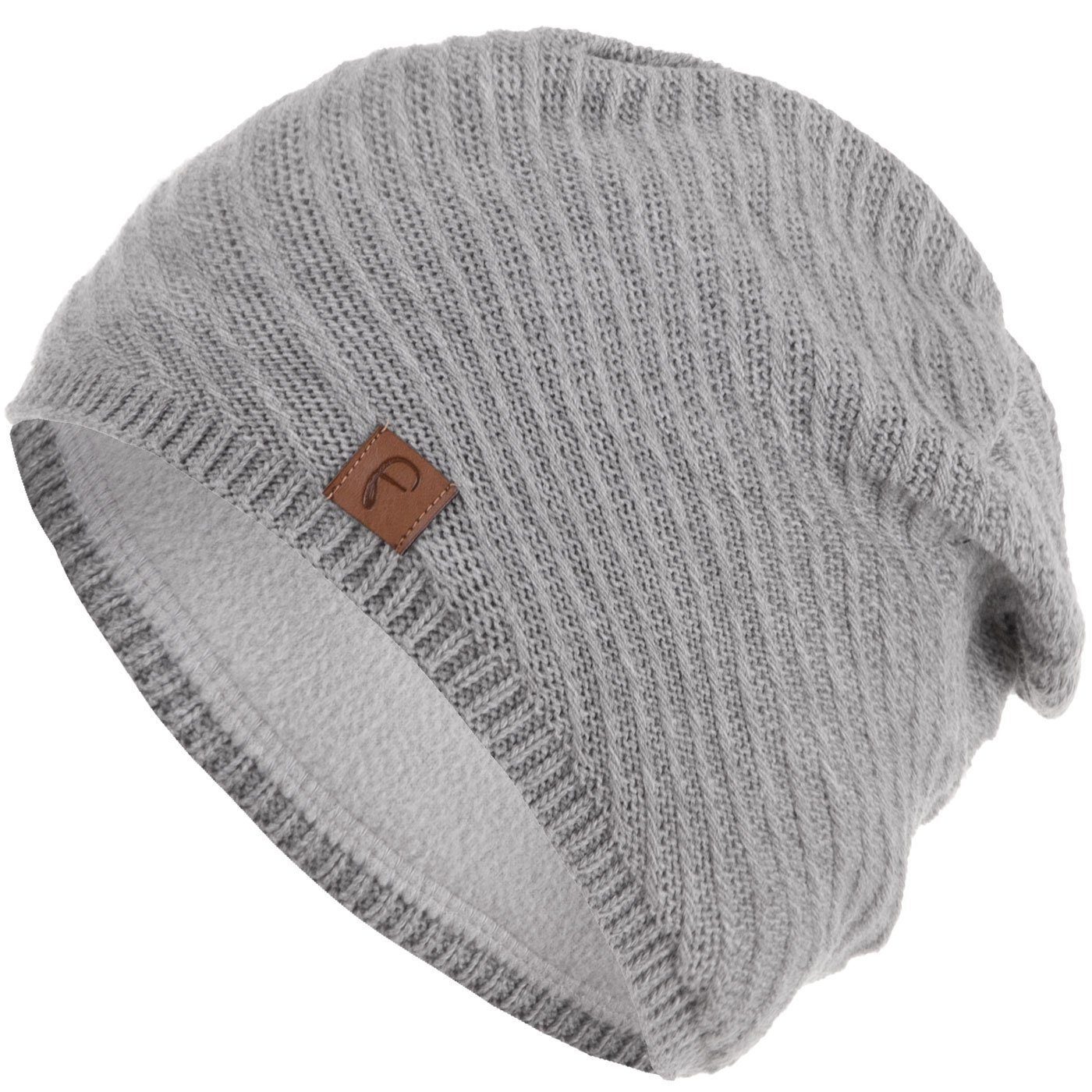 Faera Beanie Wintermütze Fleece-Futter Winter Mütze Damen One-Size