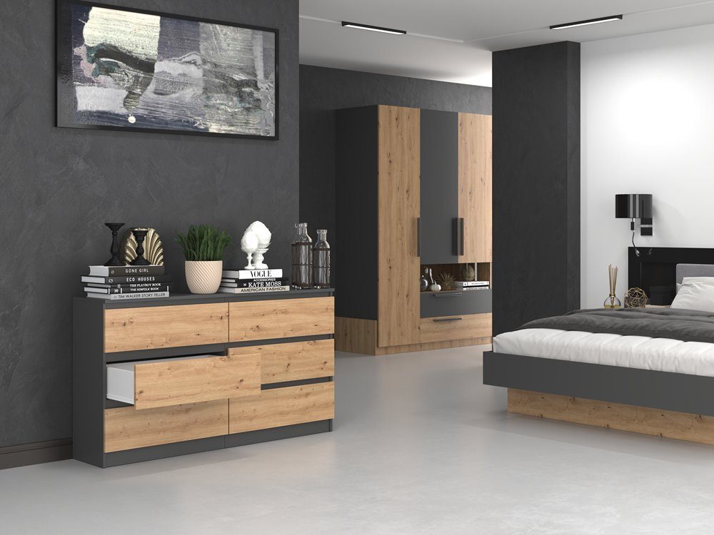 ibonto Kommode Multifunktionales Sideboard für Wohnzimmer, Schlafzimmer Kommode – Bild 5 von 5