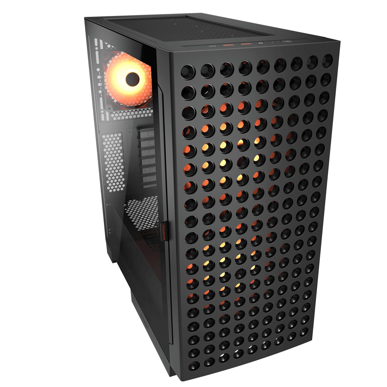 Cougar Gaming-Gehäuse AIRFACE ECO BK, Midi-Tower, USB/Audio, ATX, schwarz, 4 Lüfter vormontiert