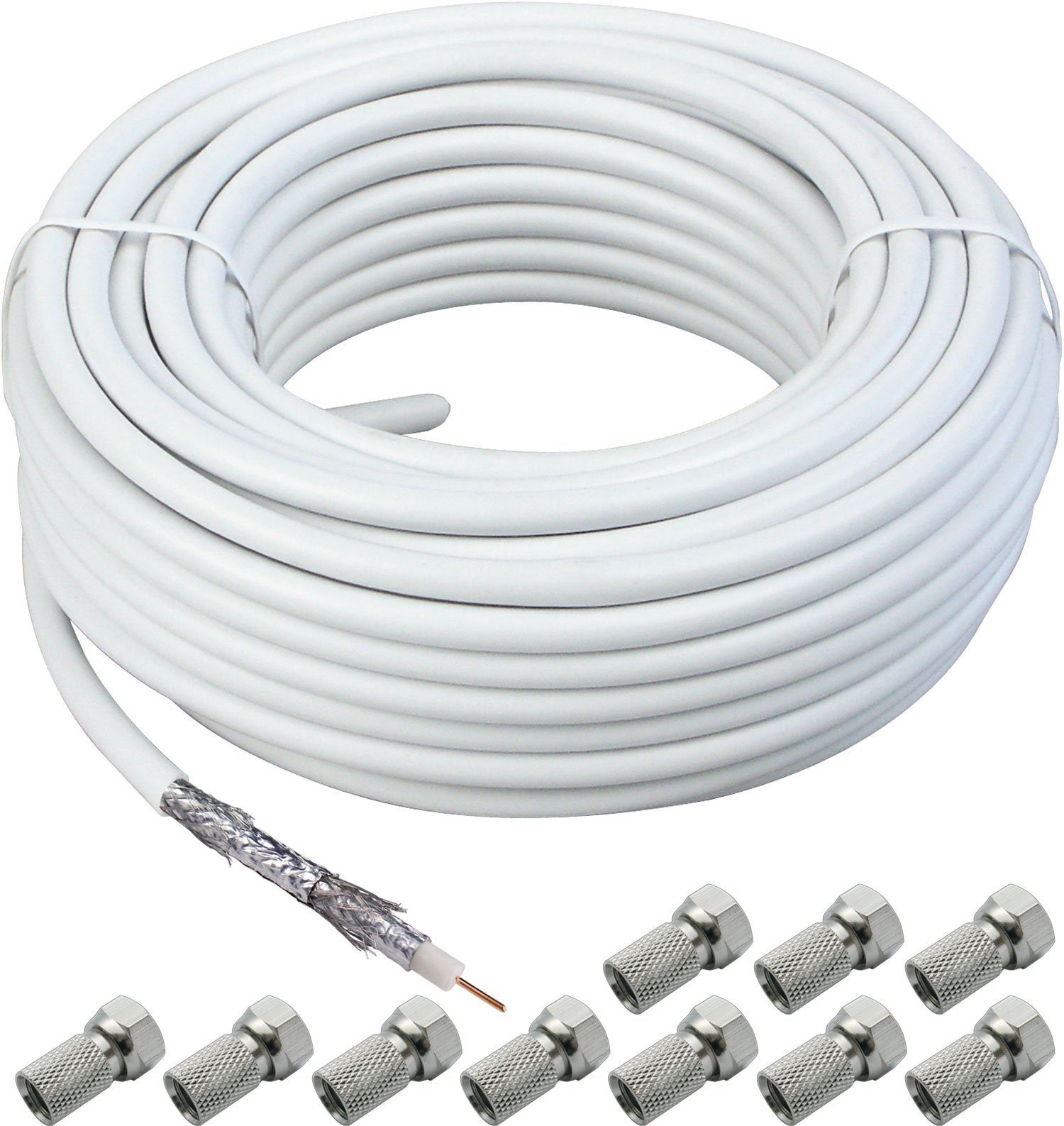 Schwaiger KOX120 100 SAT-Kabel, F-Stecker, (10000 cm), feuchtigkeitresistent | SAT-Kabel