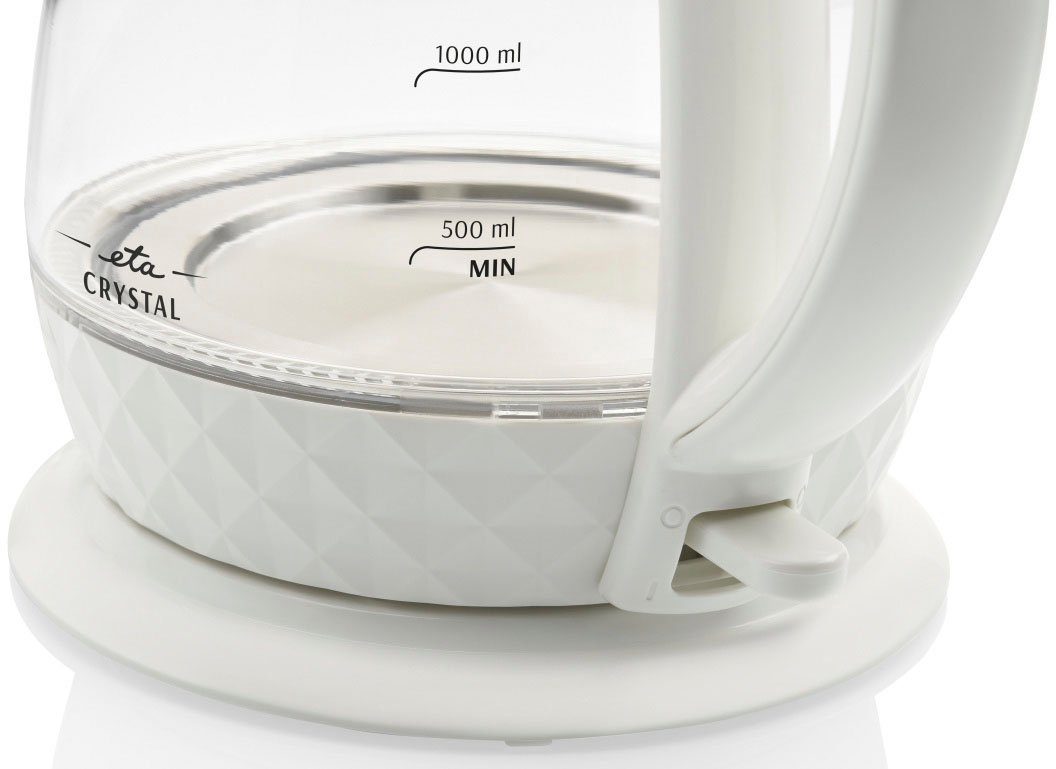 eta Wasserkocher Crystal ETA315490010, 1,7 l, 2200 W, in einem edlen Weiß, aus Glas und mit Beleuchtung – Bild 4 von 5