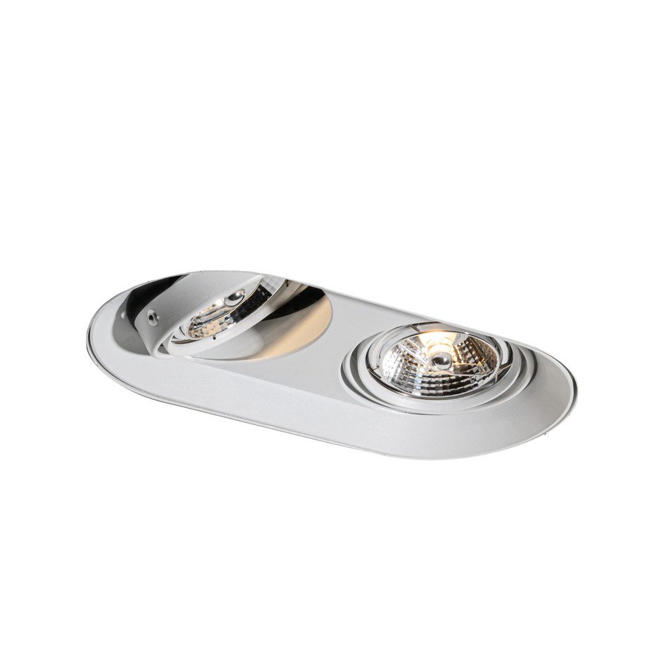 Qazqa LED Einbaustrahler Dept, ohne Leuchtmittel, Extra-Warmweiß, QAZQA Downlight, gu10, Weiß, Metall, Modern