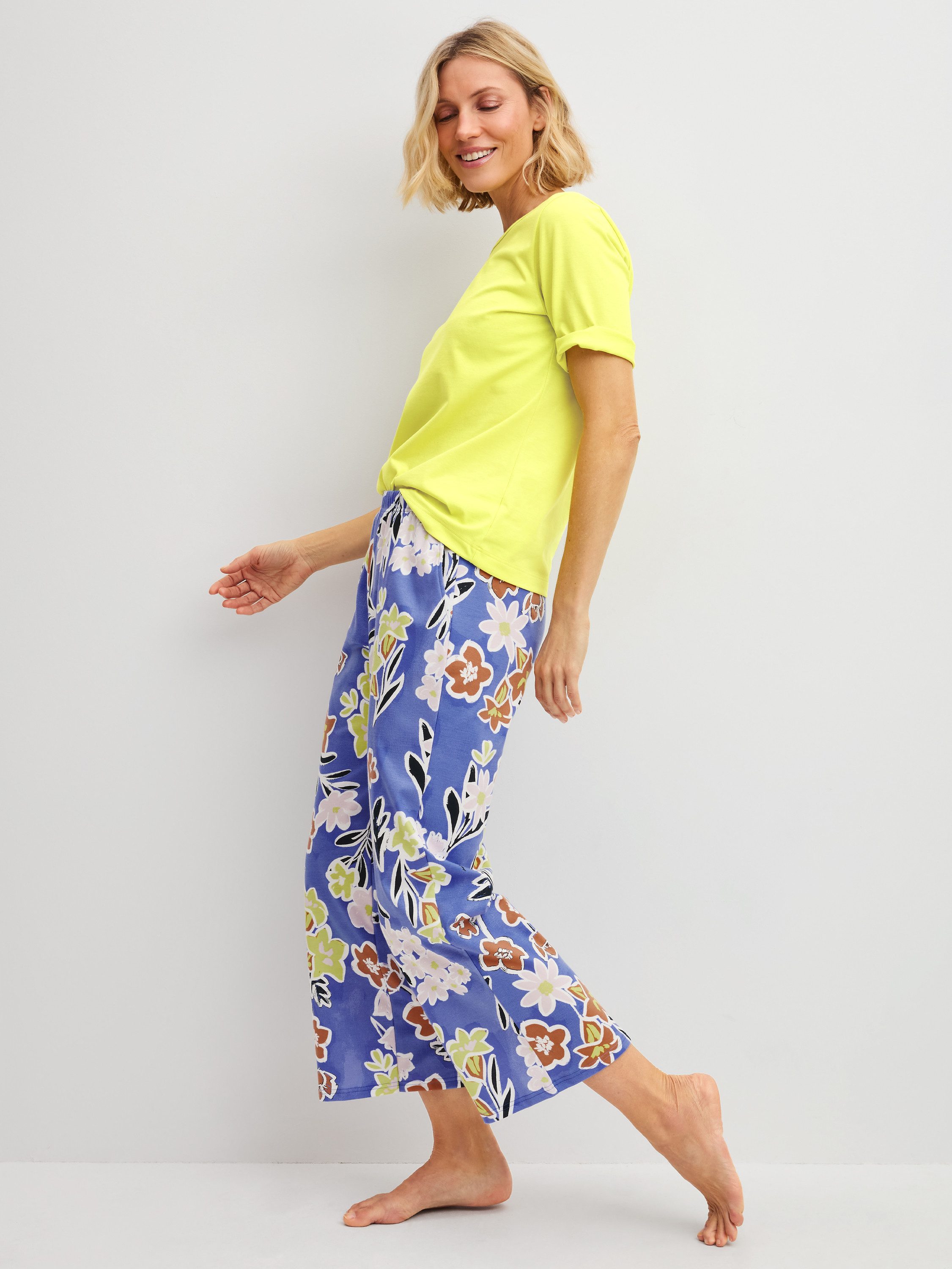 CALIDA Pyjamahose Late Bloom M&M Damen (1-tlg) Seitentaschen, weich, elastischer Bund