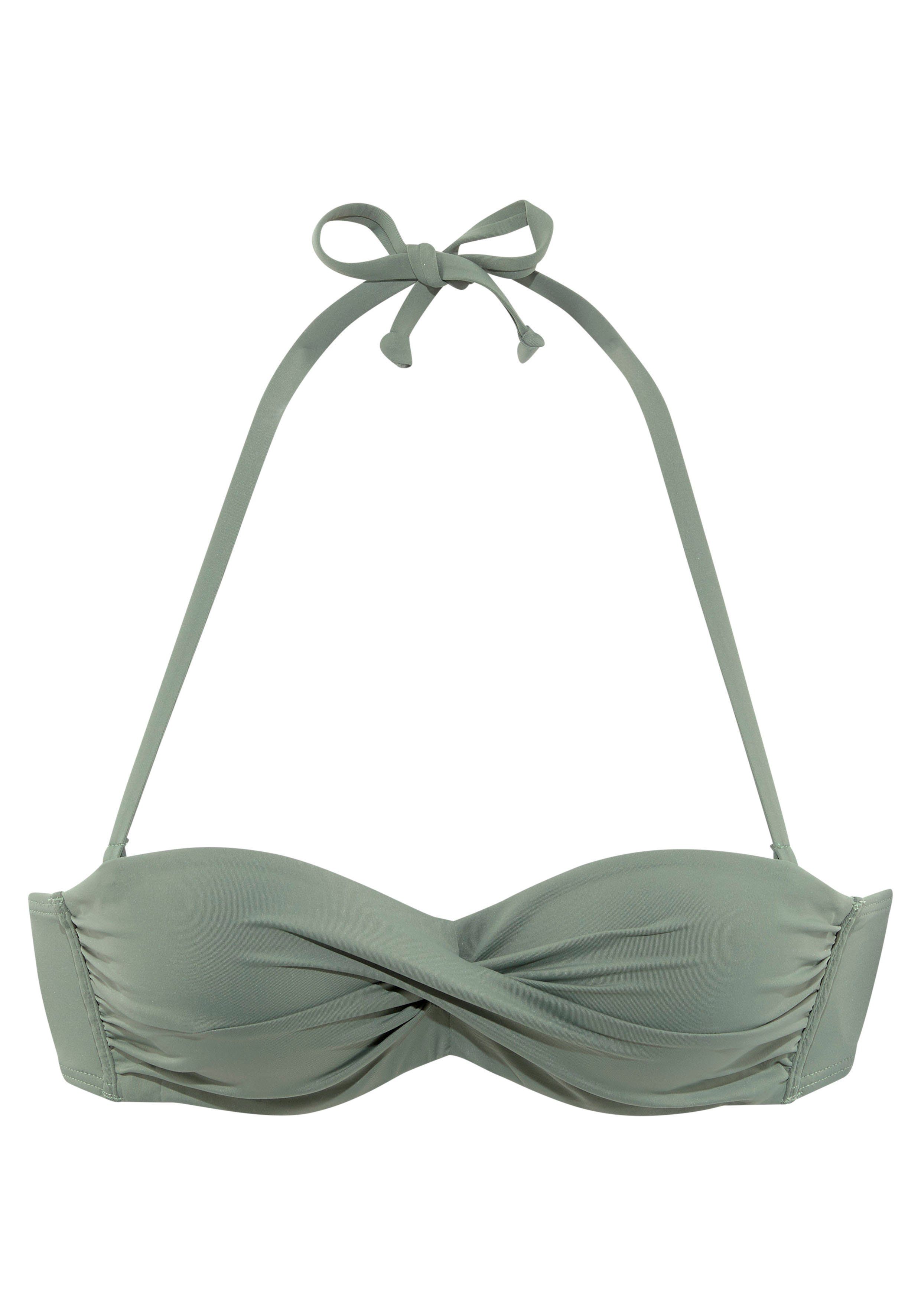 s.Oliver Bandeau-Bikini-Top Spain, in unifarben mit Wickeloptik günstig online kaufen