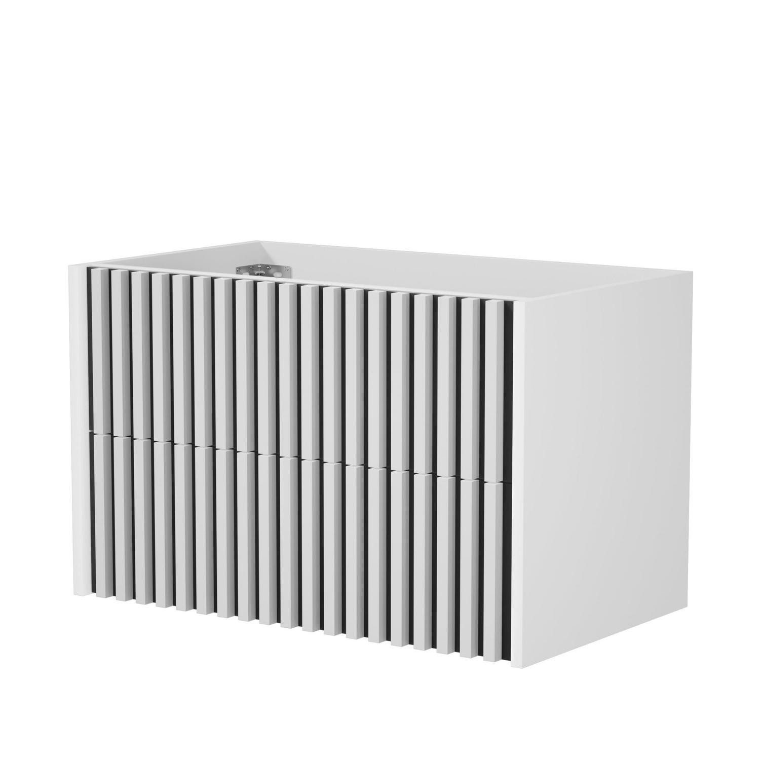 LuxusKollektion Waschtisch Waschtischunterschrank Lamellen 80x45x50cm Weiß (1-St)