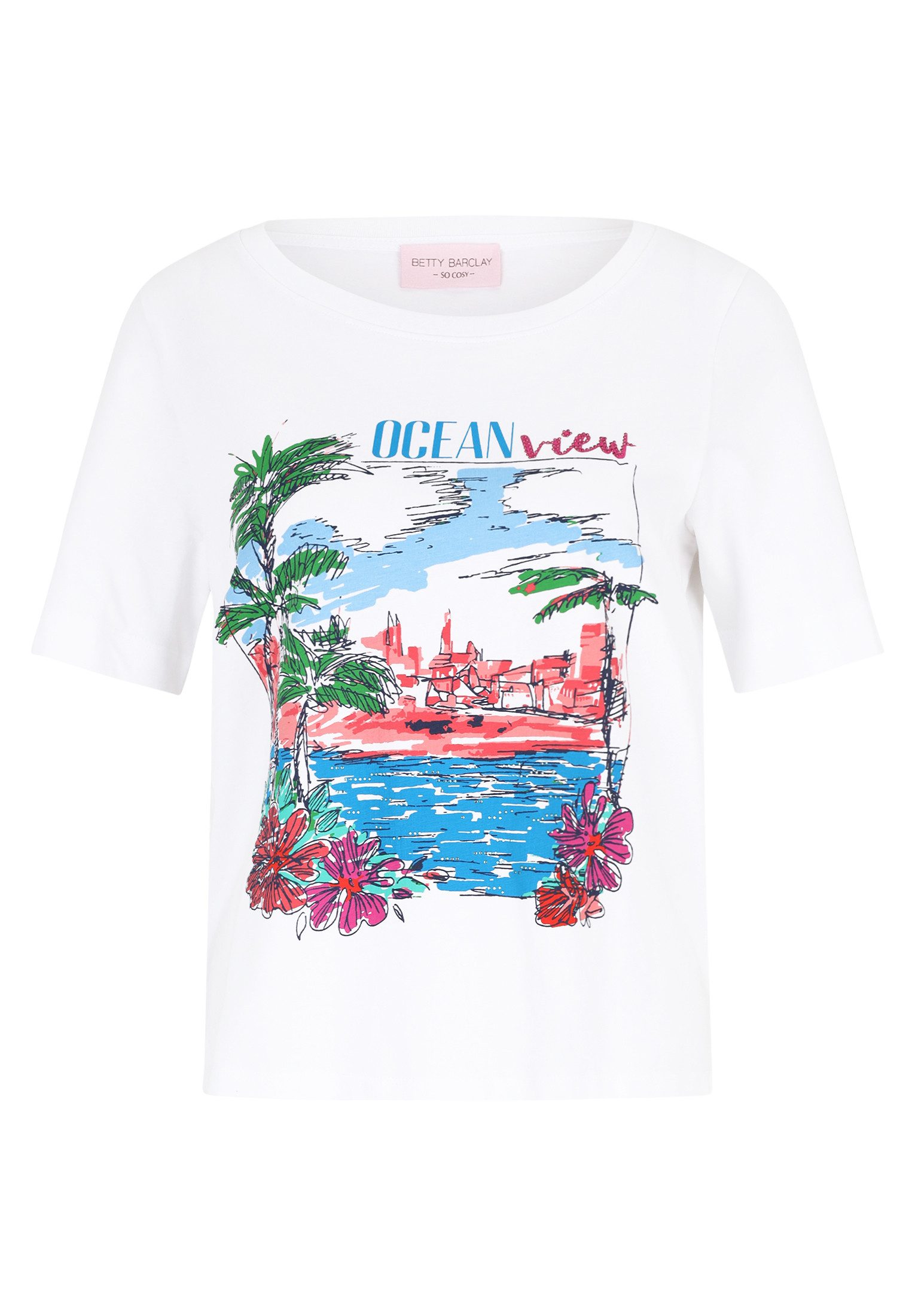 Betty Barclay Kurzarmshirt Damen mit Aufdruck (1-tlg) Glitzersteine günstig online kaufen