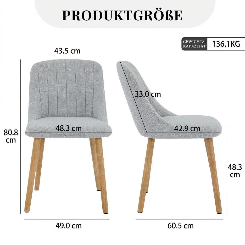 GarveeMore Esszimmerstuhl 2er/4er Stuhlset Moderner Küchenstuhl bis 136kg (4 St)