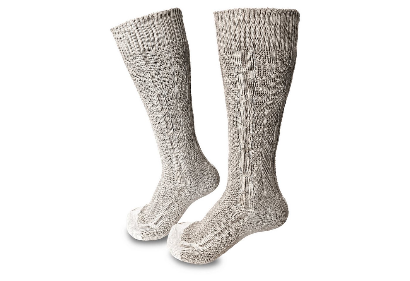 Steigenhöfer Manufaktur Trachtensocken mit Edelweißanstecker und Zopfmuster - Socken für Herren und Damen Bayerische Trachtenstrümpfe aus Baumwolle für dein Oktoberfest Outfit