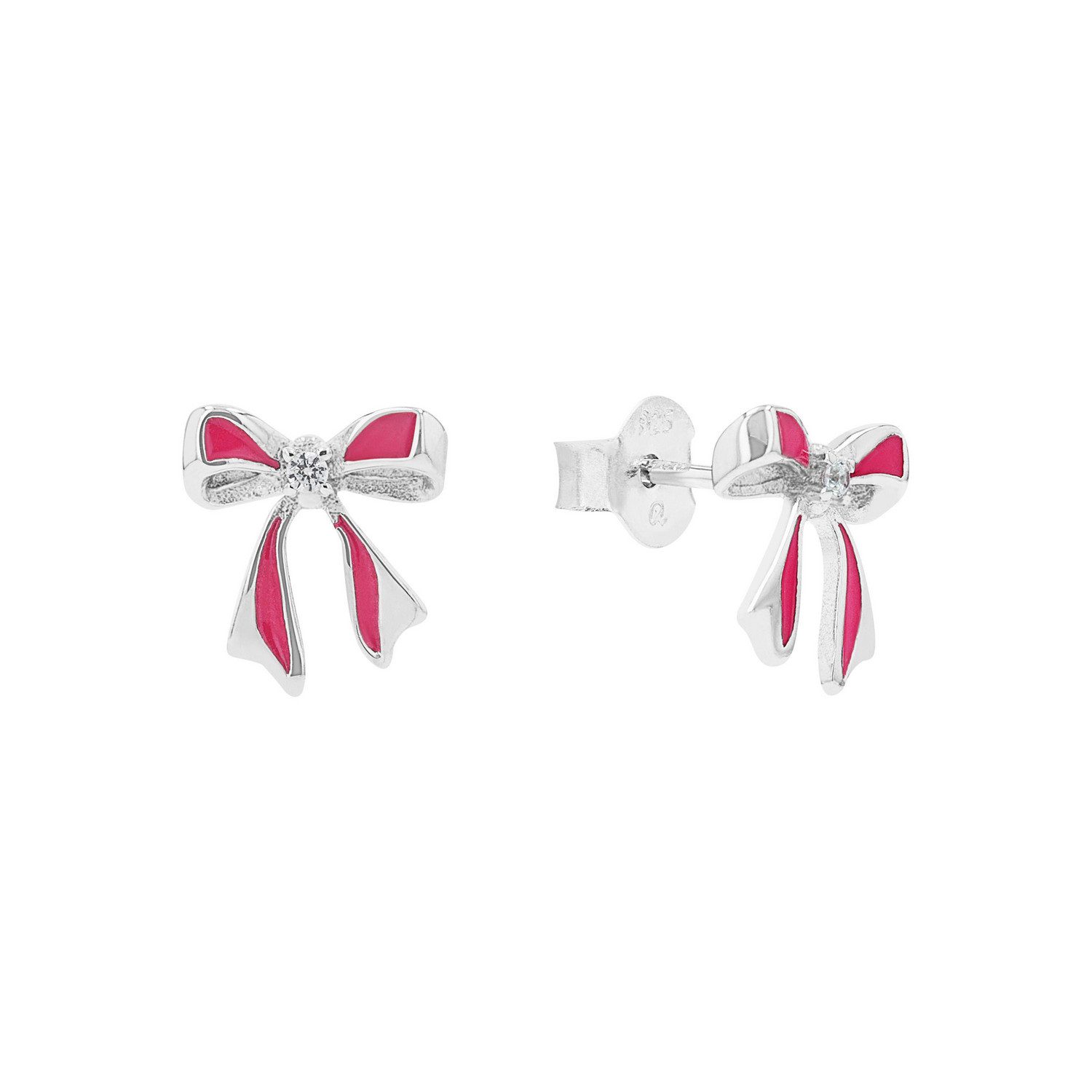 Amor Paar Ohrstecker Schleife, mit Zirkonia (synth)