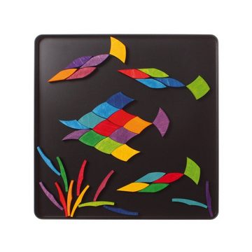 GRIMM´S Spiel und Holz Design Magnetspielbausteine Magnetspiel Farbspirale aus Holz 72 Teile in Metallbox