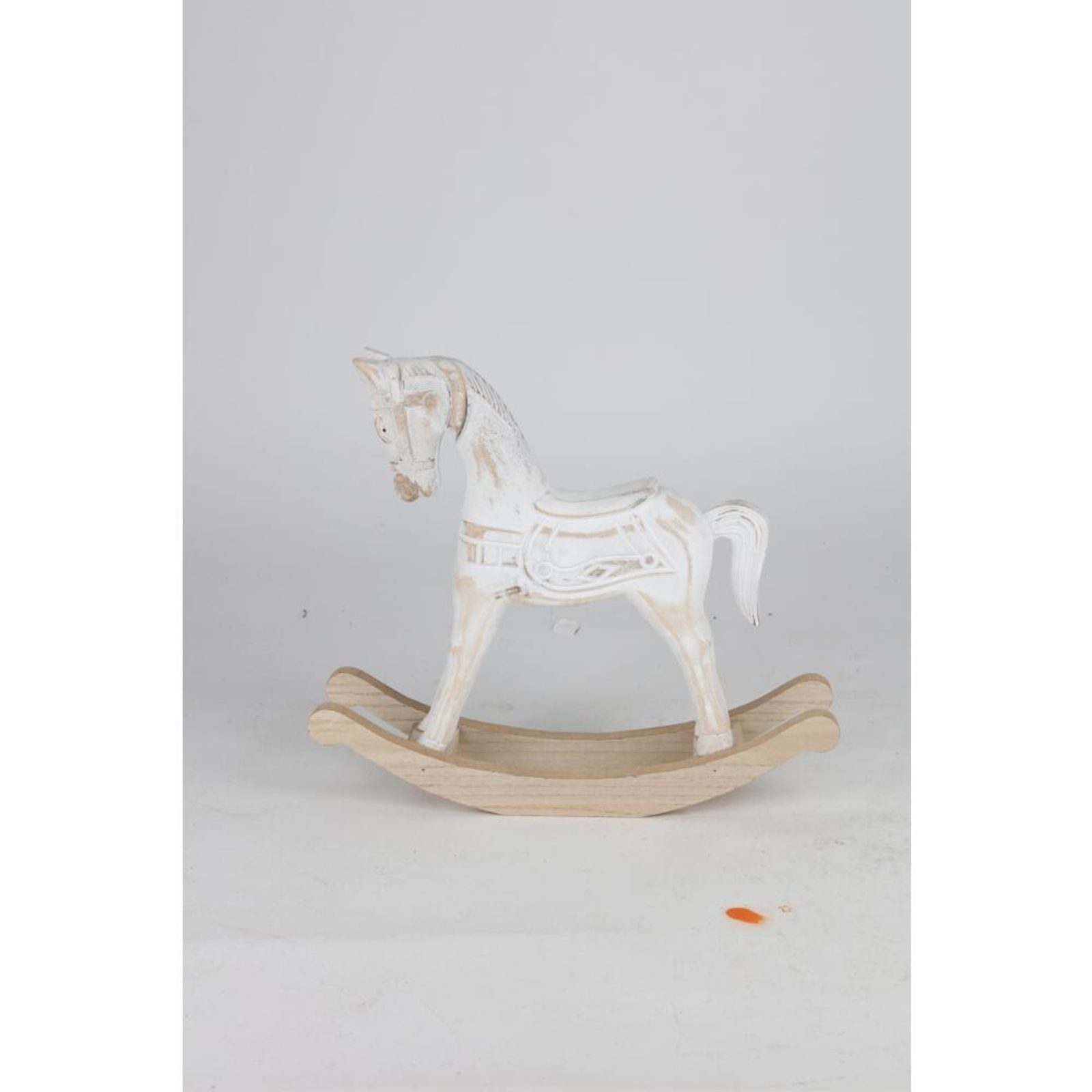 BURI Dekofigur Holz Schaukelpferd Deko Weihnachtsgeschenk Goldschimmer Kind günstig online kaufen