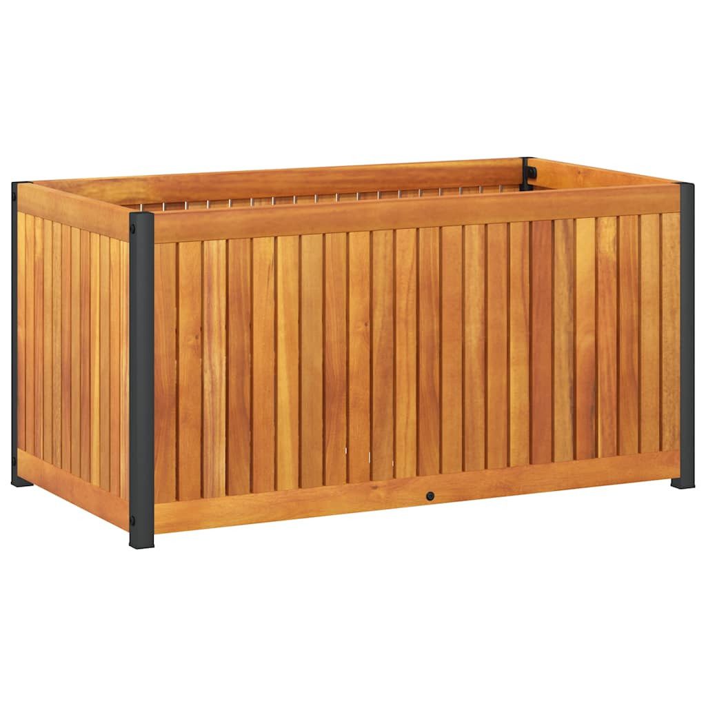 vidaXL Blumentopf Pflanzkübel 85x45x44 cm Massivholz und Stahl (1 St)
