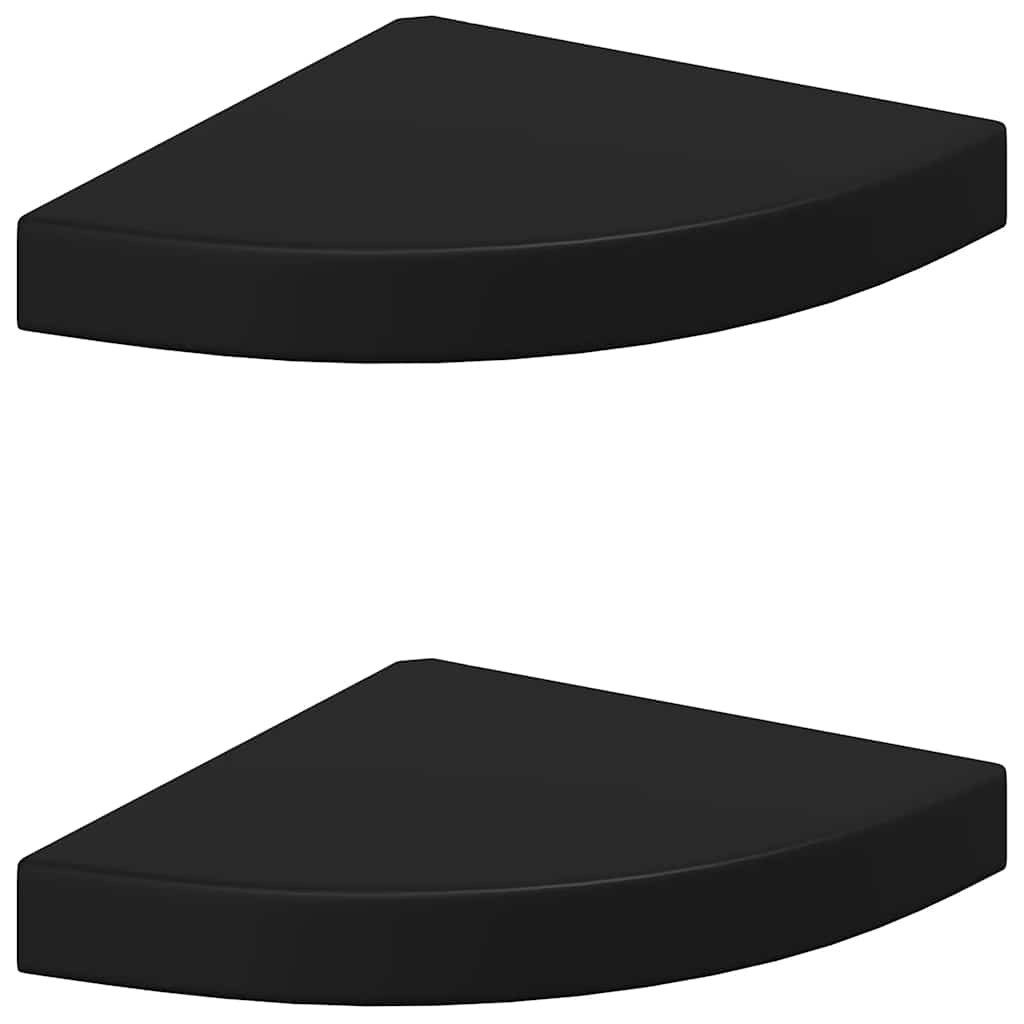 furnicato Wandregal 2er Set Eck-25x25x3,8 cm Schwarz aus Waben-MDF und Meta günstig online kaufen