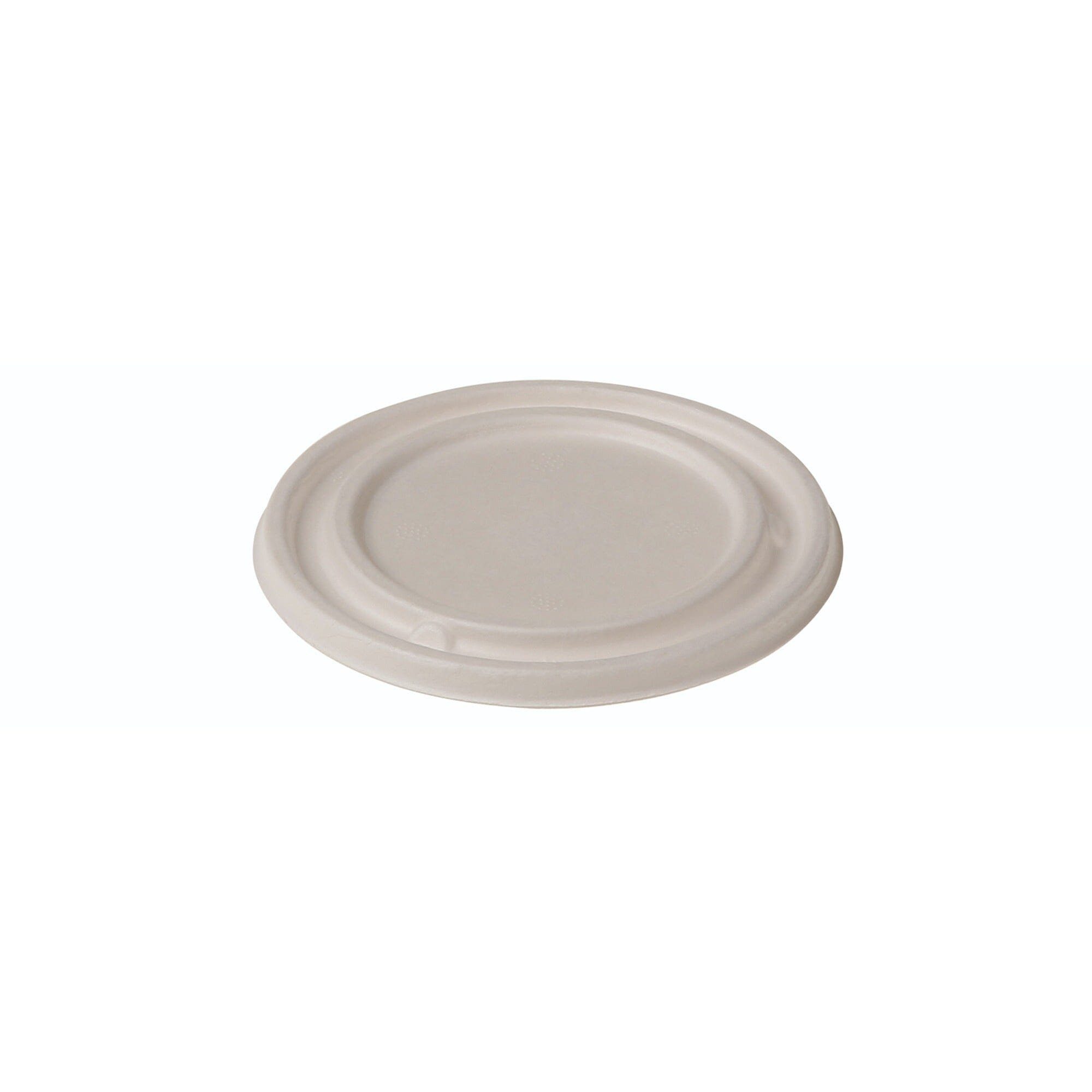 wisefood Einweggeschirr-Set Bagasse Deckel für 500 ml Schale, weiß, Ø 16 cm (50-tlg), Bagasse