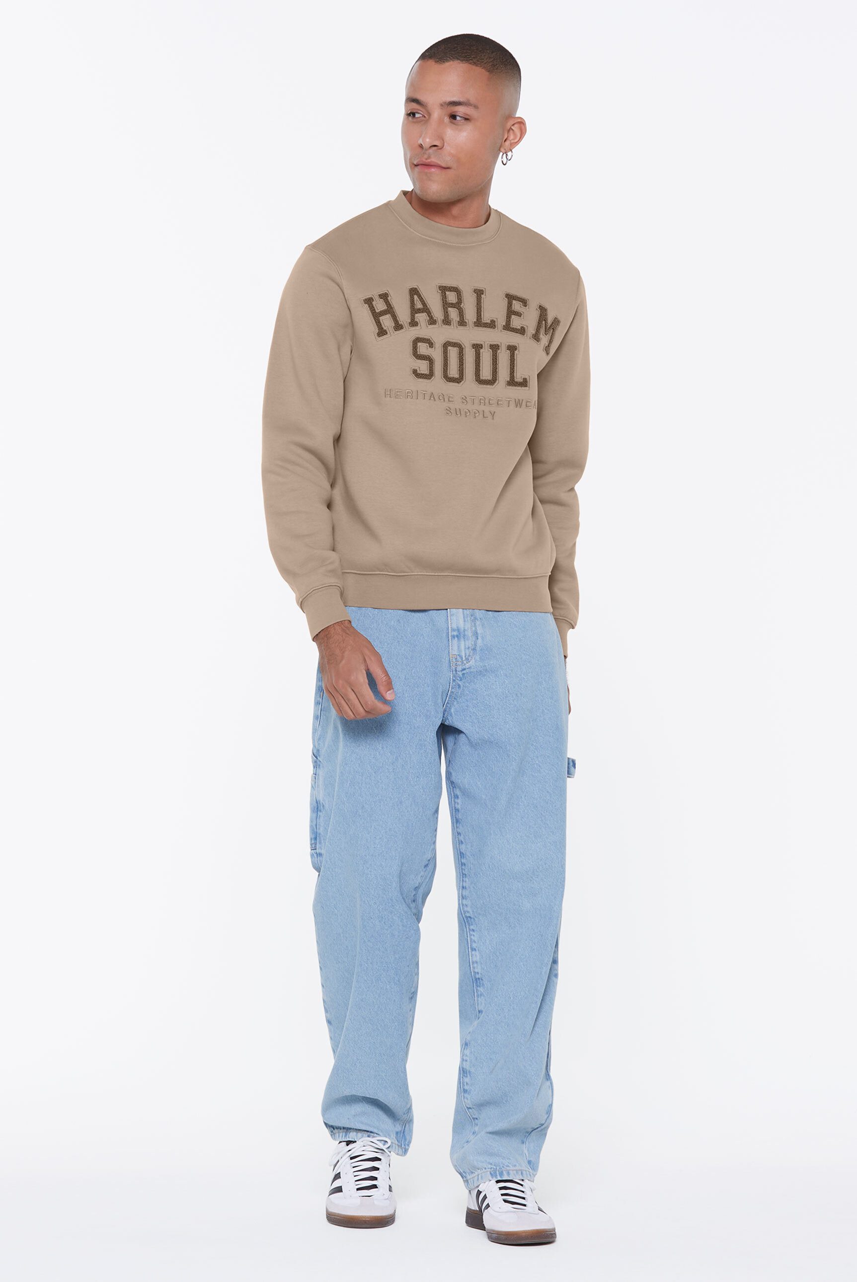 Harlem Soul Sweater mit Frottee Lettern