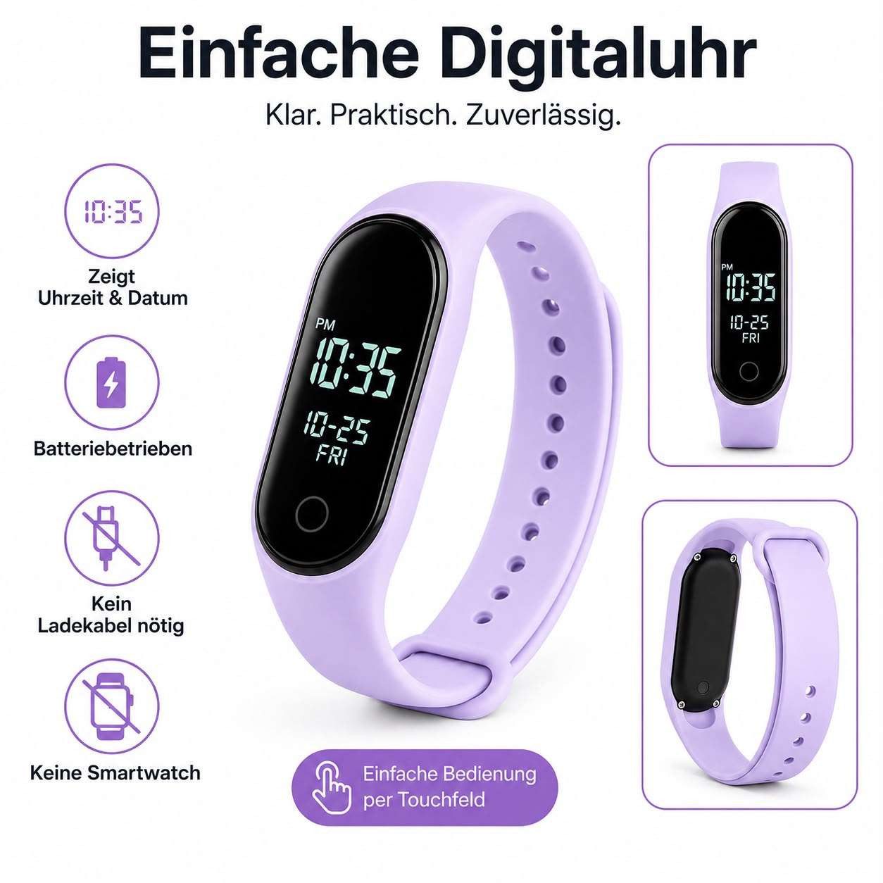Taffstyle Quarzuhr Digitale Armbanduhr Silikon LED Sportuhr Gummi Kinderuhr Unisex bunt, (Batteriebetriebene LED-Uhr – kein Aufladen und kein Ladekabel nötig)
